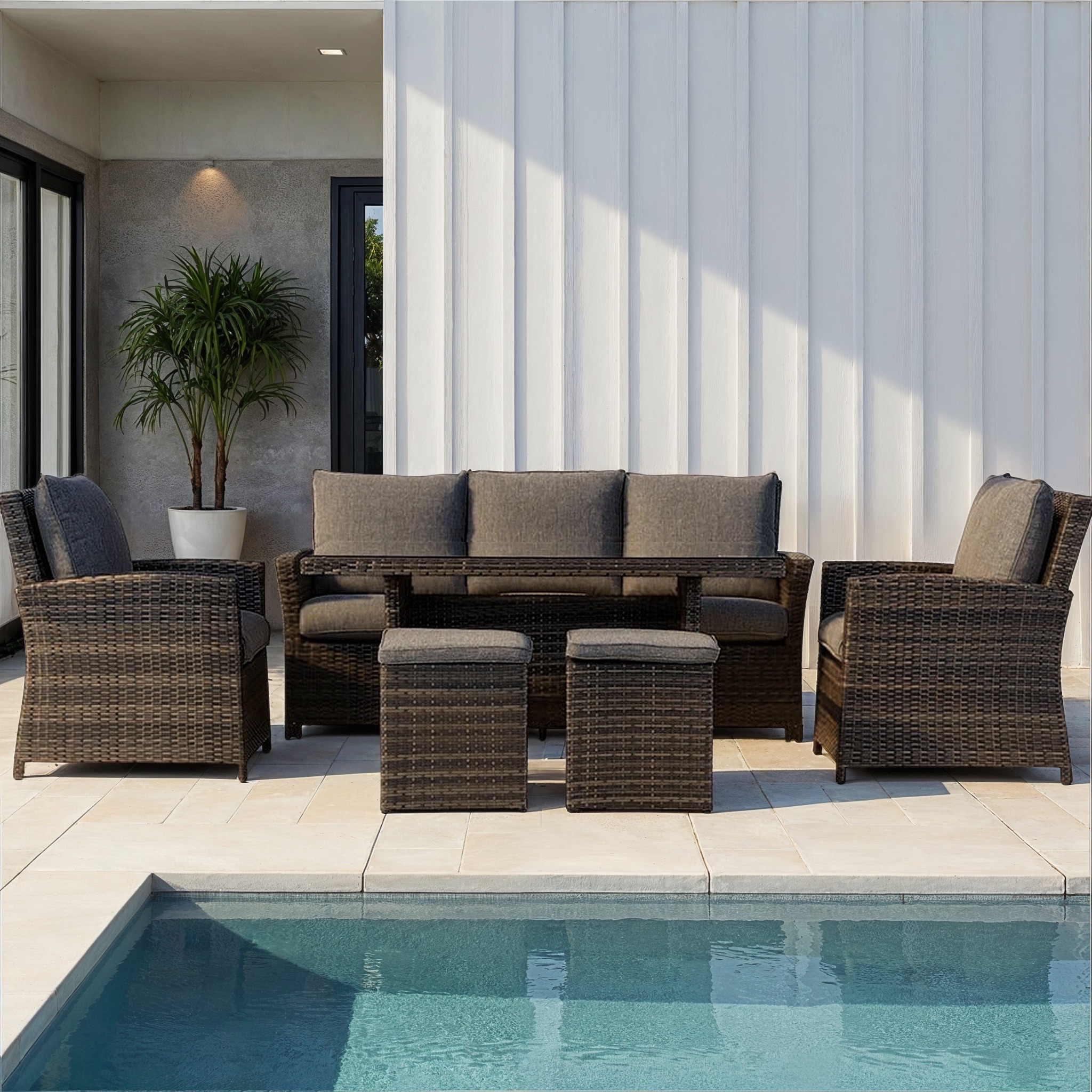 Maui Outdoor 6 Piece Lounge/Low Dining Set