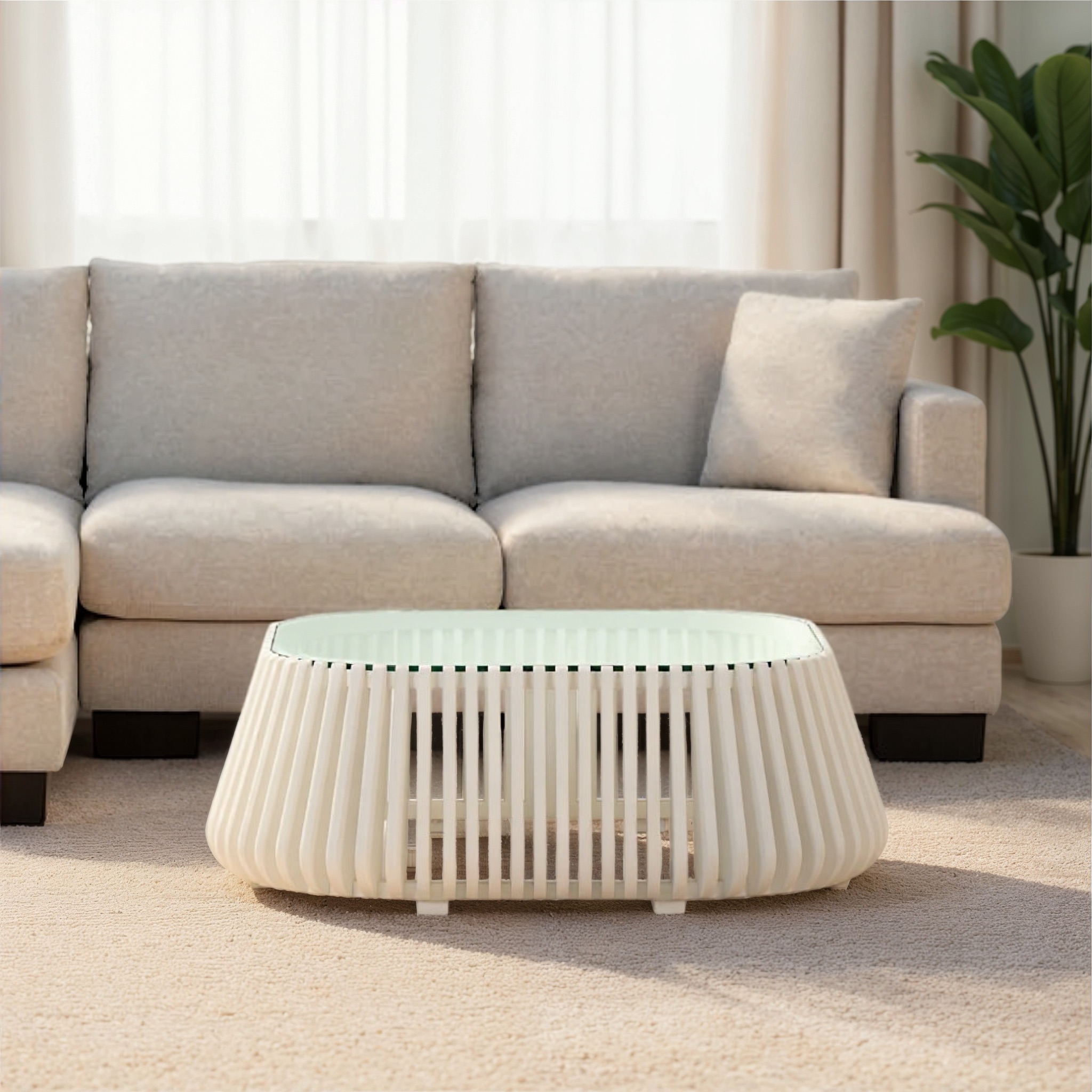 Maya Low Coffee Table, White