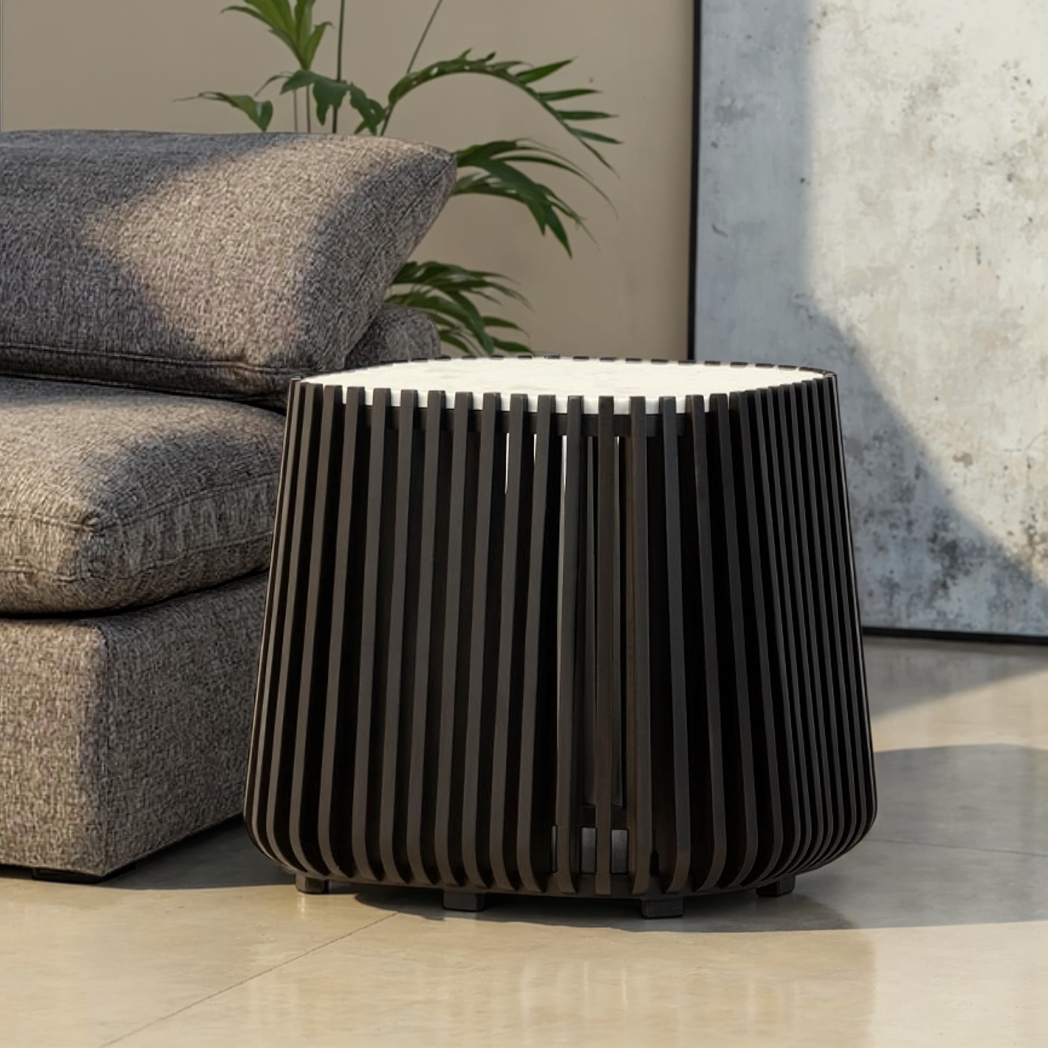 Maya Marble Side Table, Black