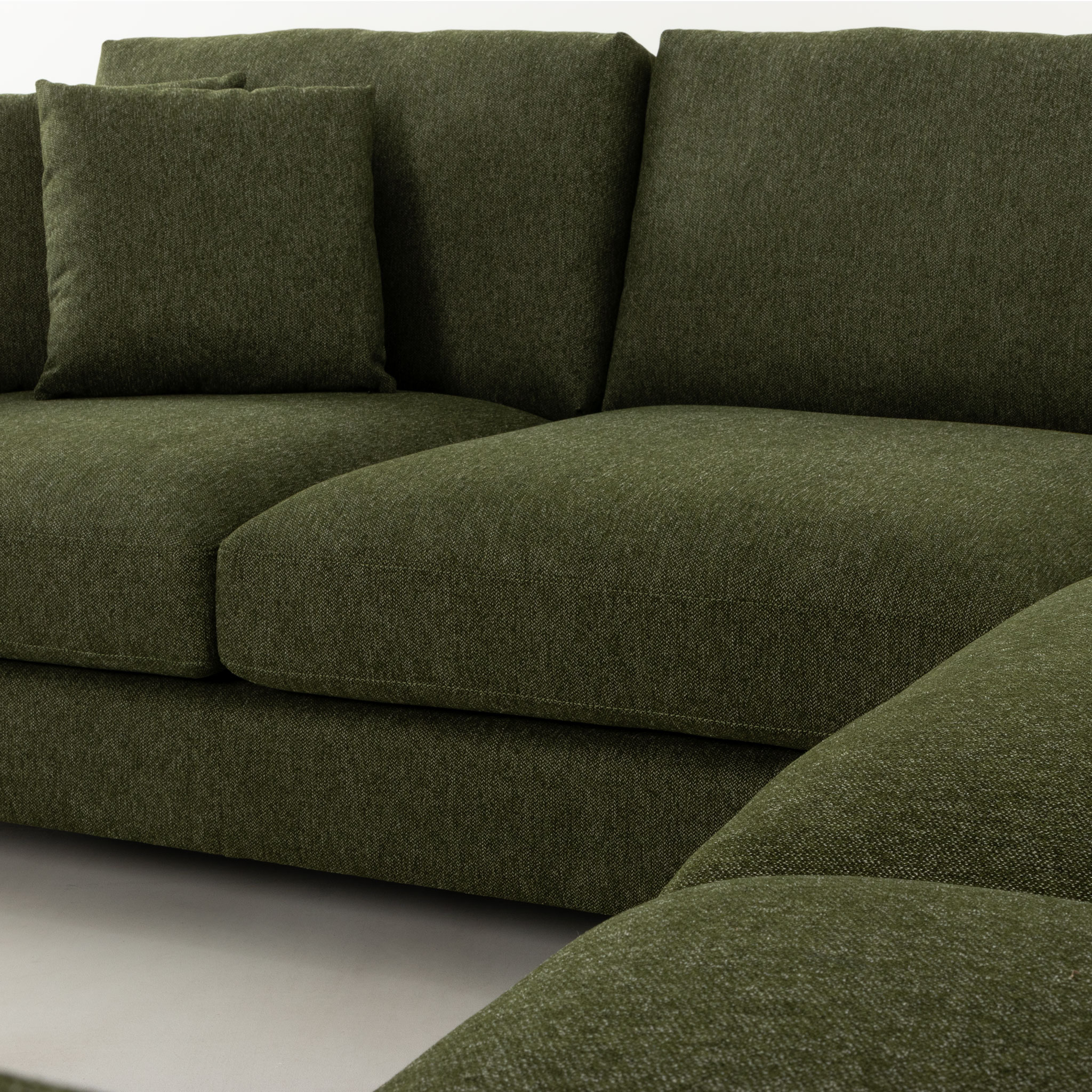 Mayfield Modular 5 Seater Sofa With Ottoman, Green