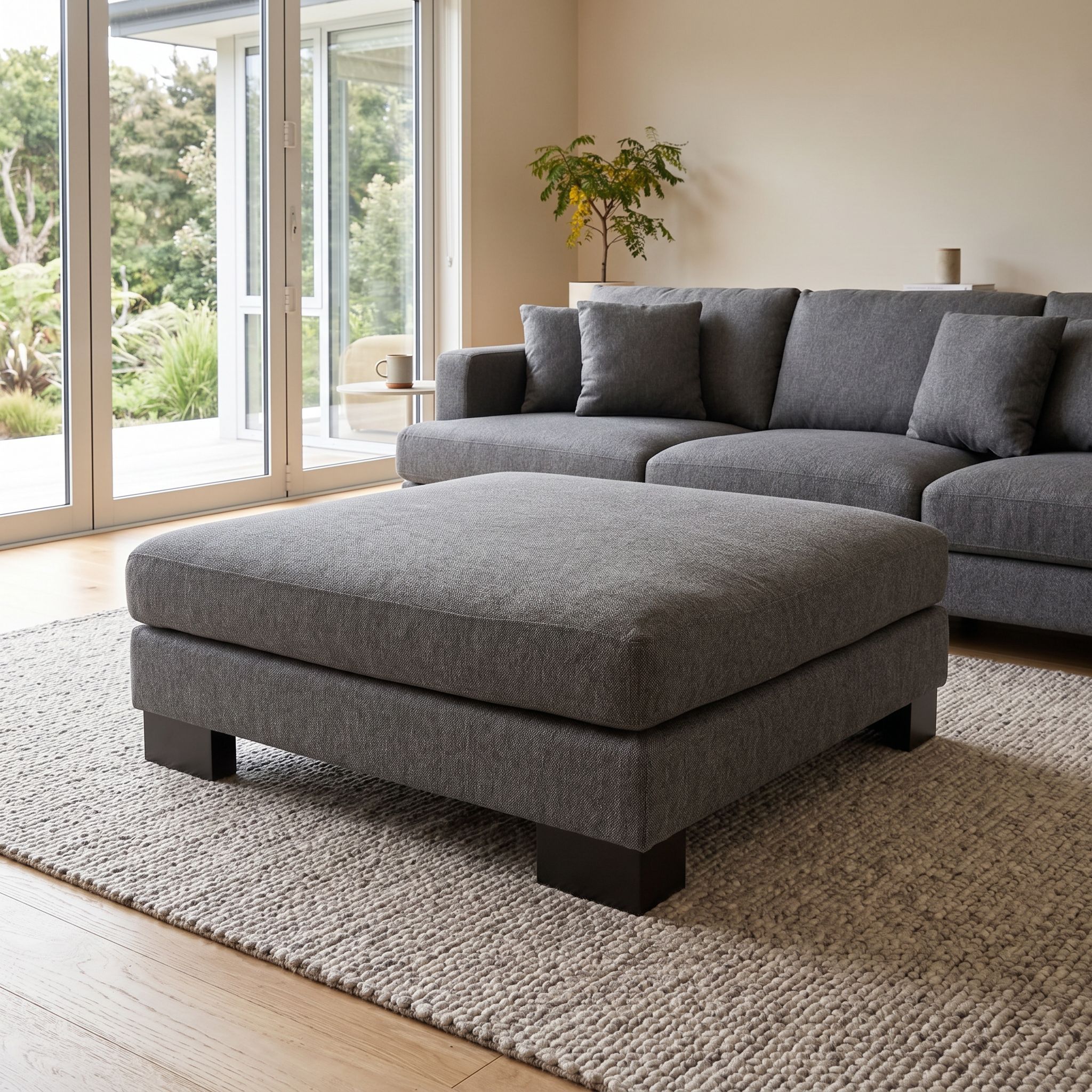 Mayfield Ottoman, Dark Grey