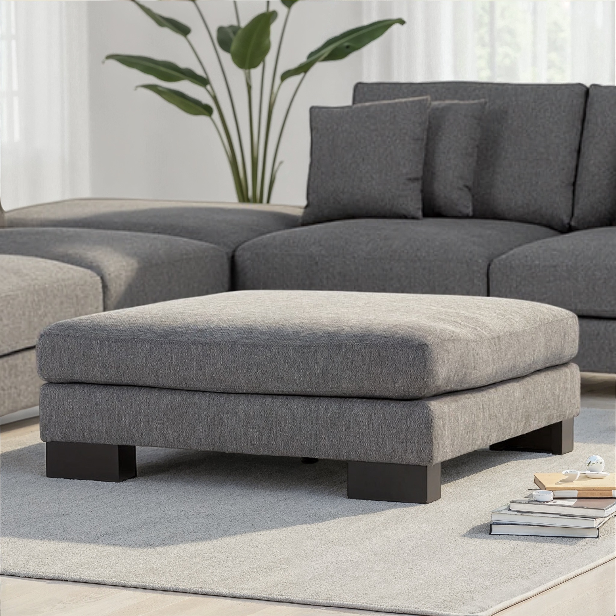 Mayfield Ottoman, Dark Grey