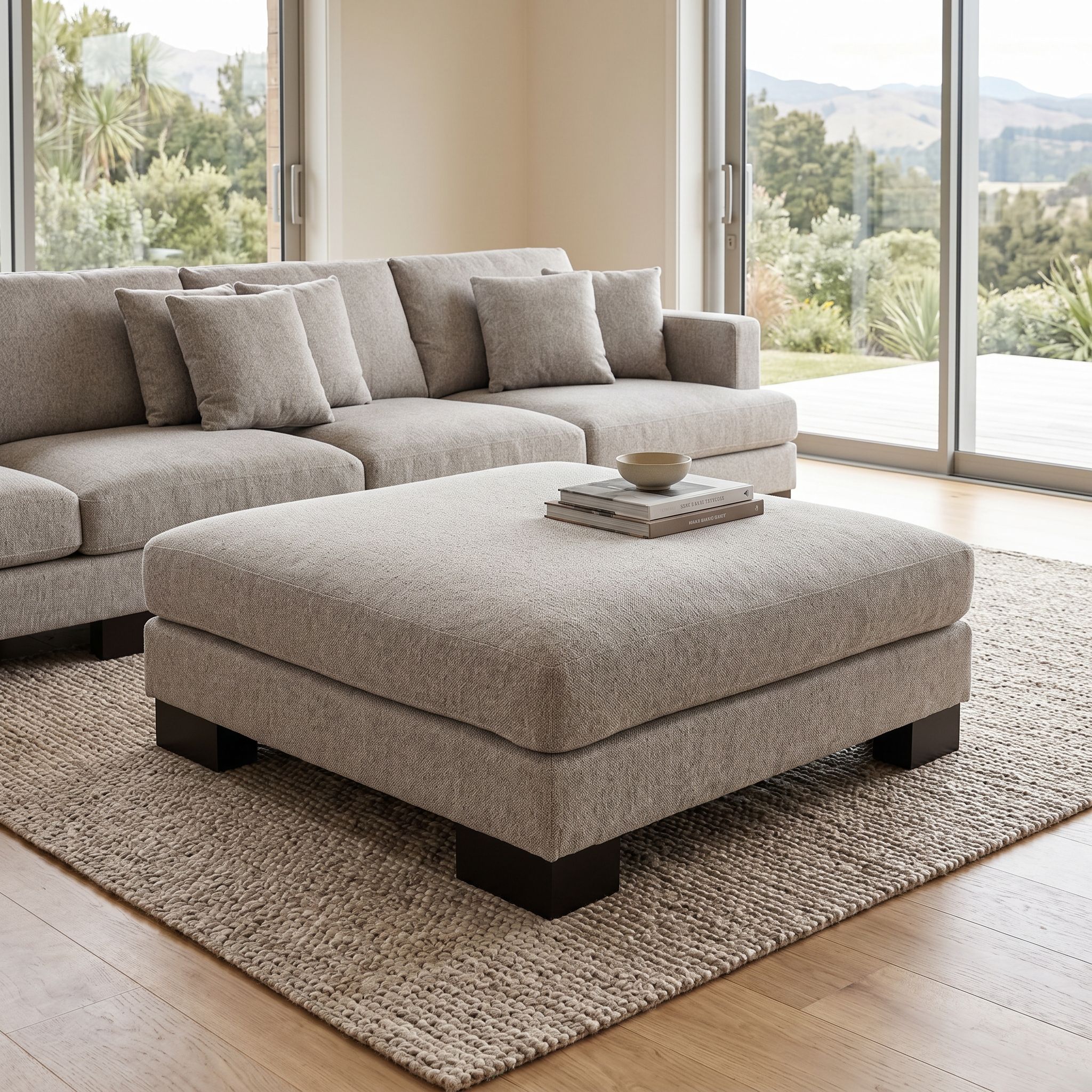 Mayfield Ottoman, Light Grey
