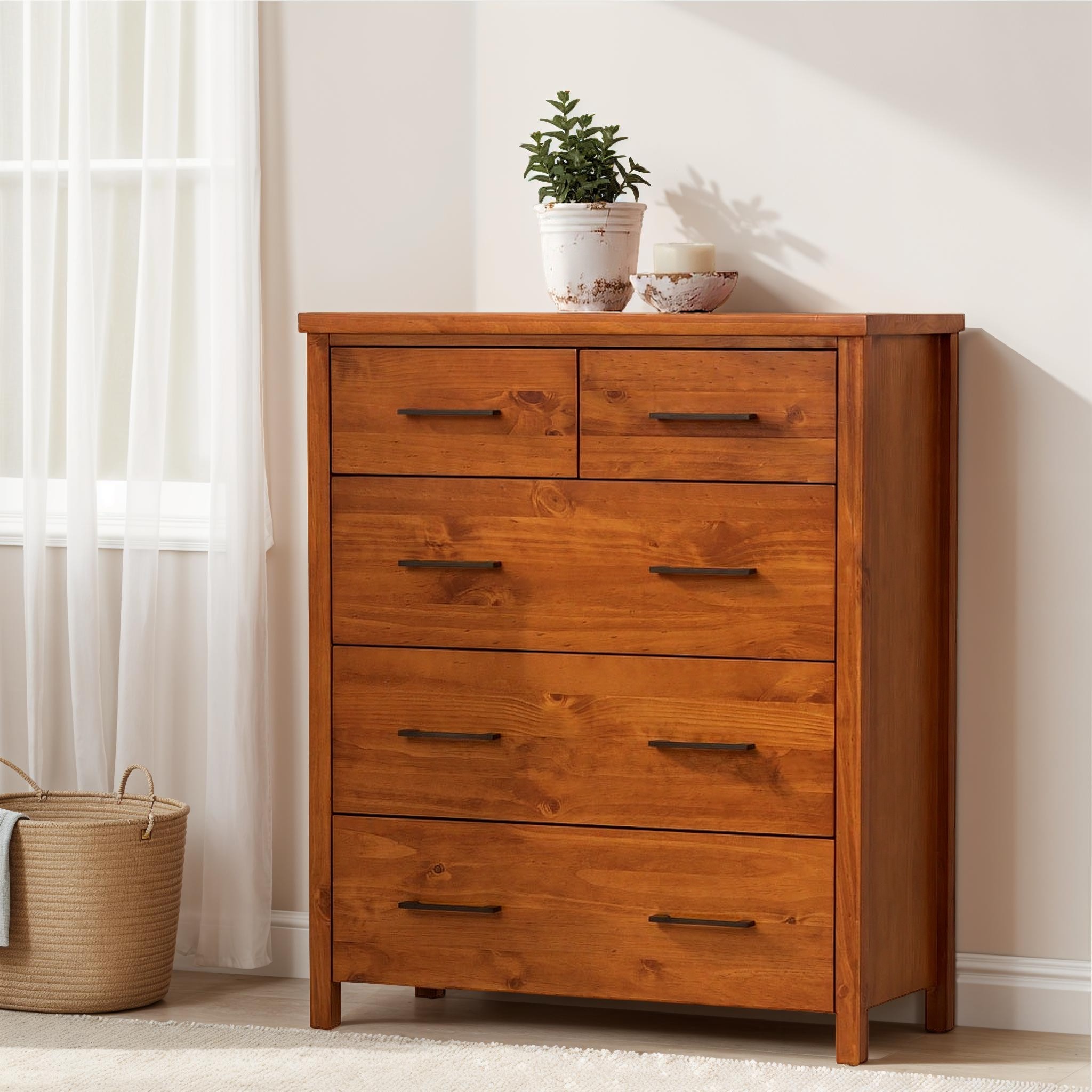 Miller 5 Drawer Tallboy, Light