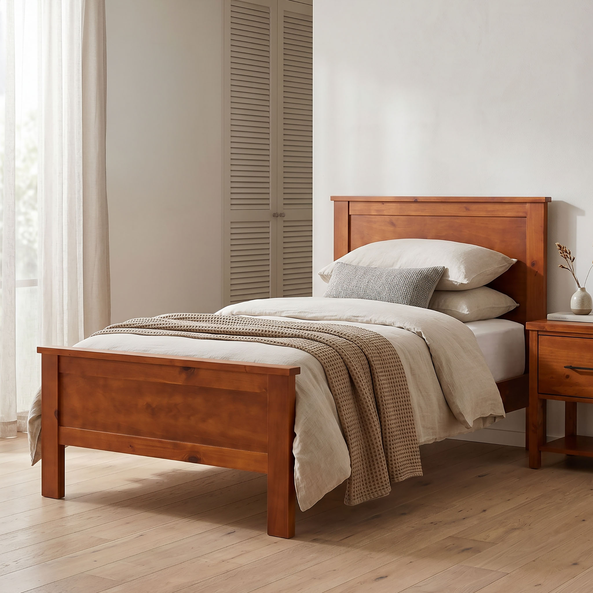 Miller Single Bed Frame, Light