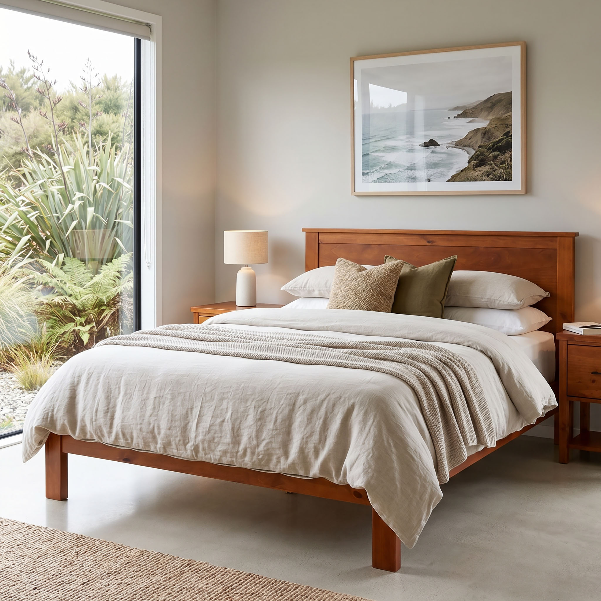 Miller Double Bed Frame, Light