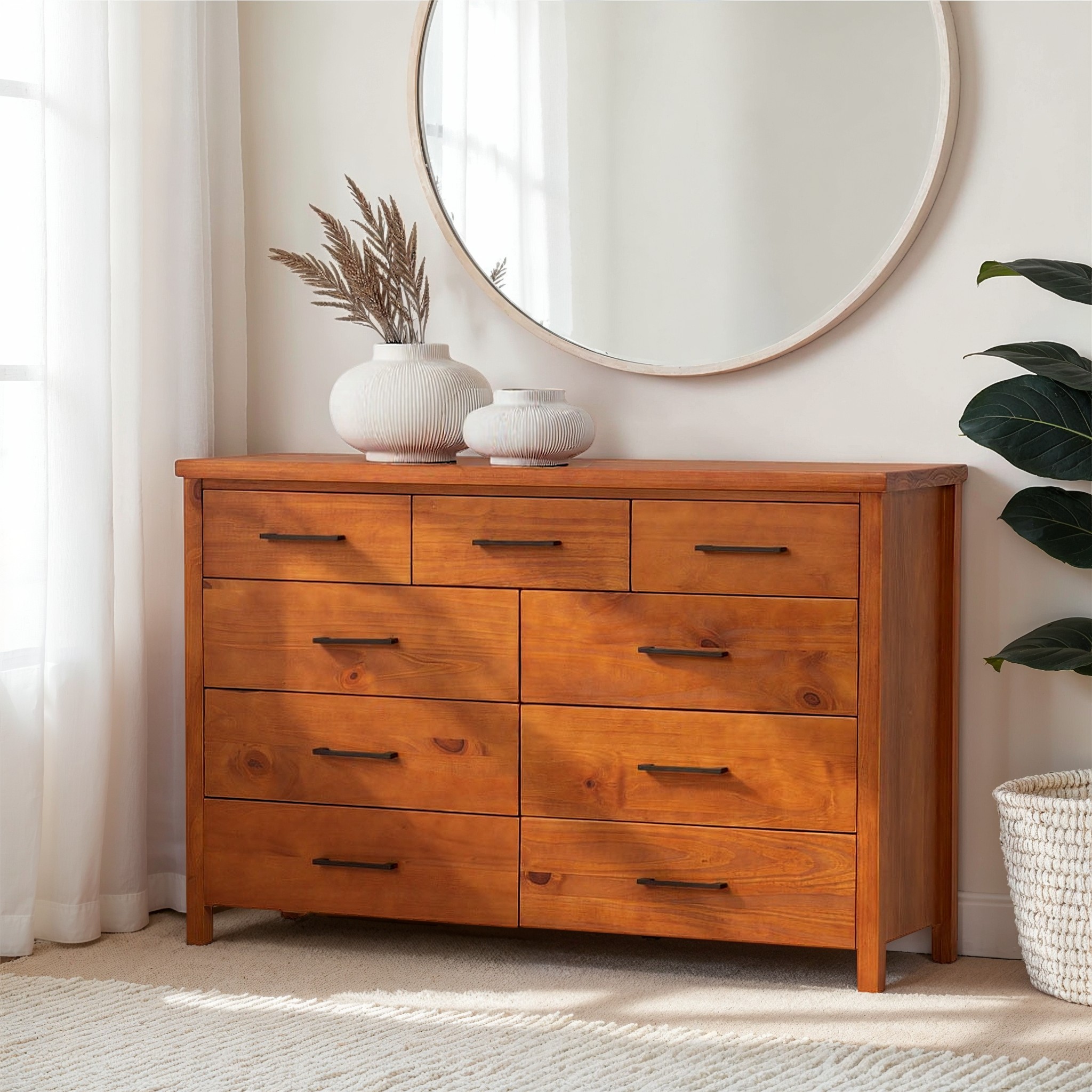 Miller 9 Drawer Lowboy, Light