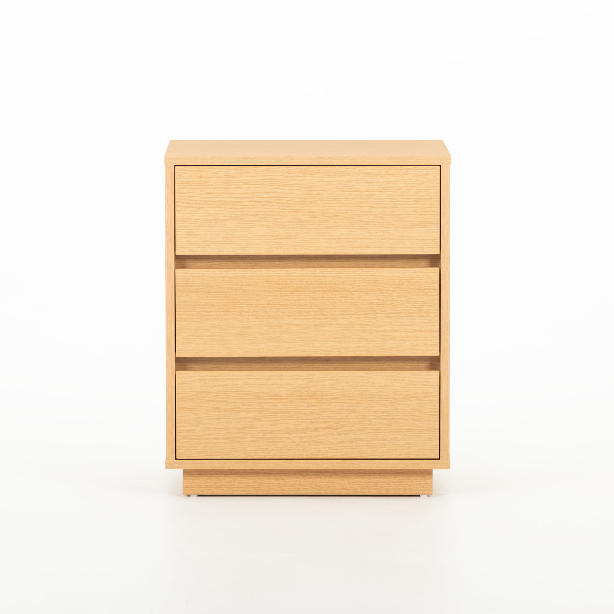 Myra 3 Drawer Bedside KD, Light Oak