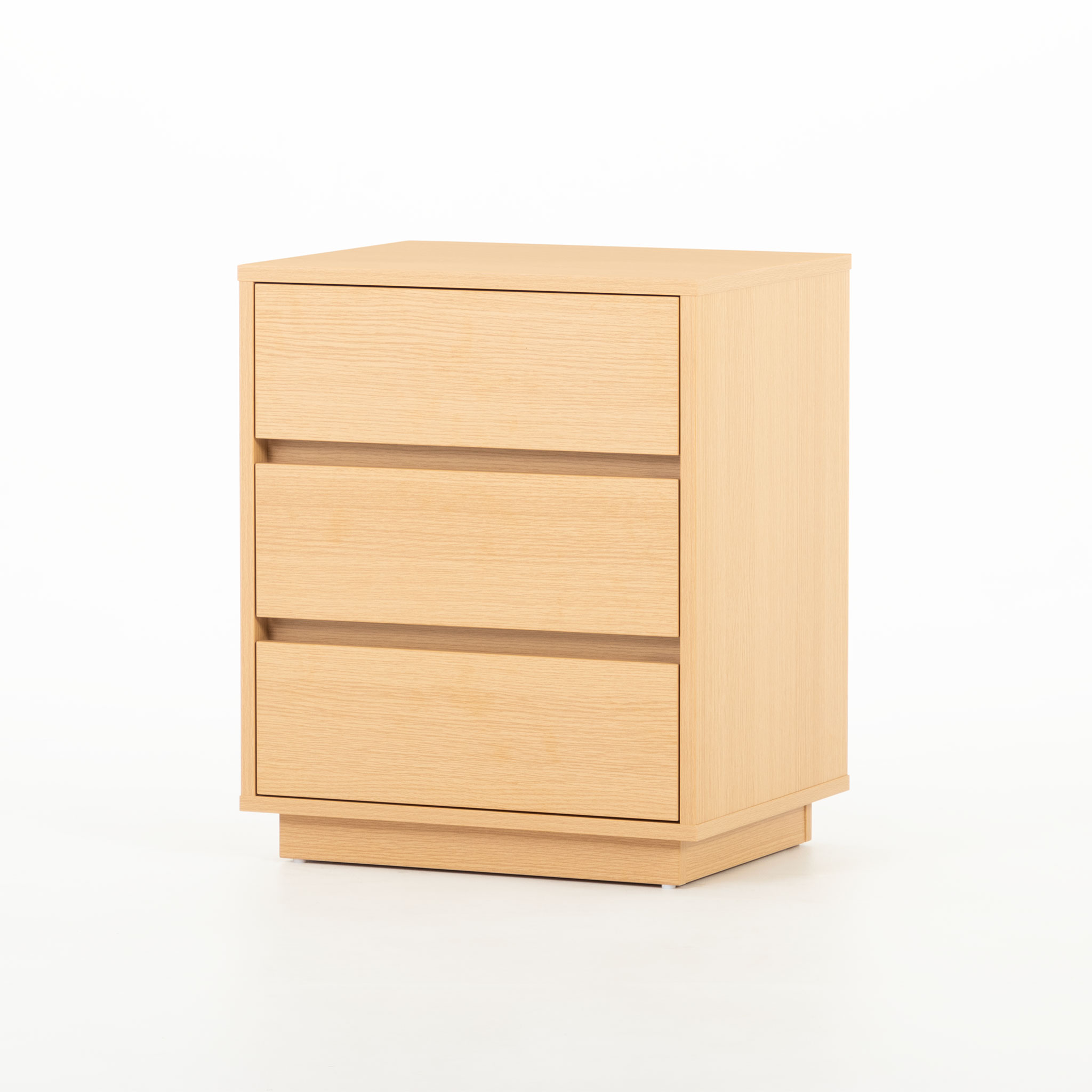 Myra 3 Drawer Bedside KD, Light Oak