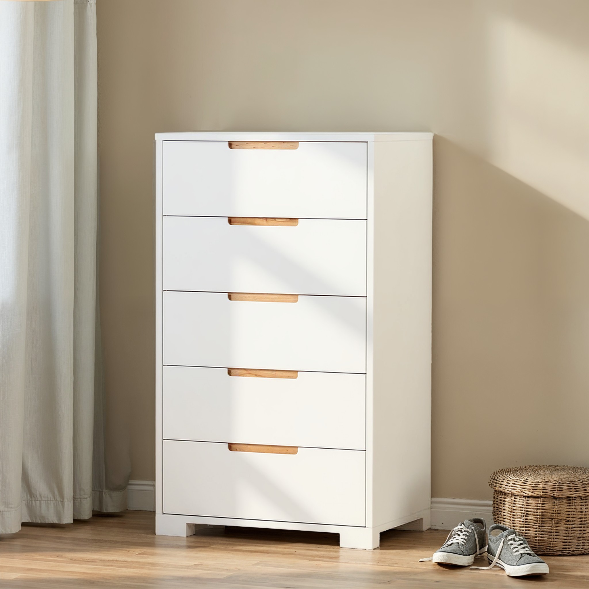 Nova 5 Drawer Chest - W60, White
