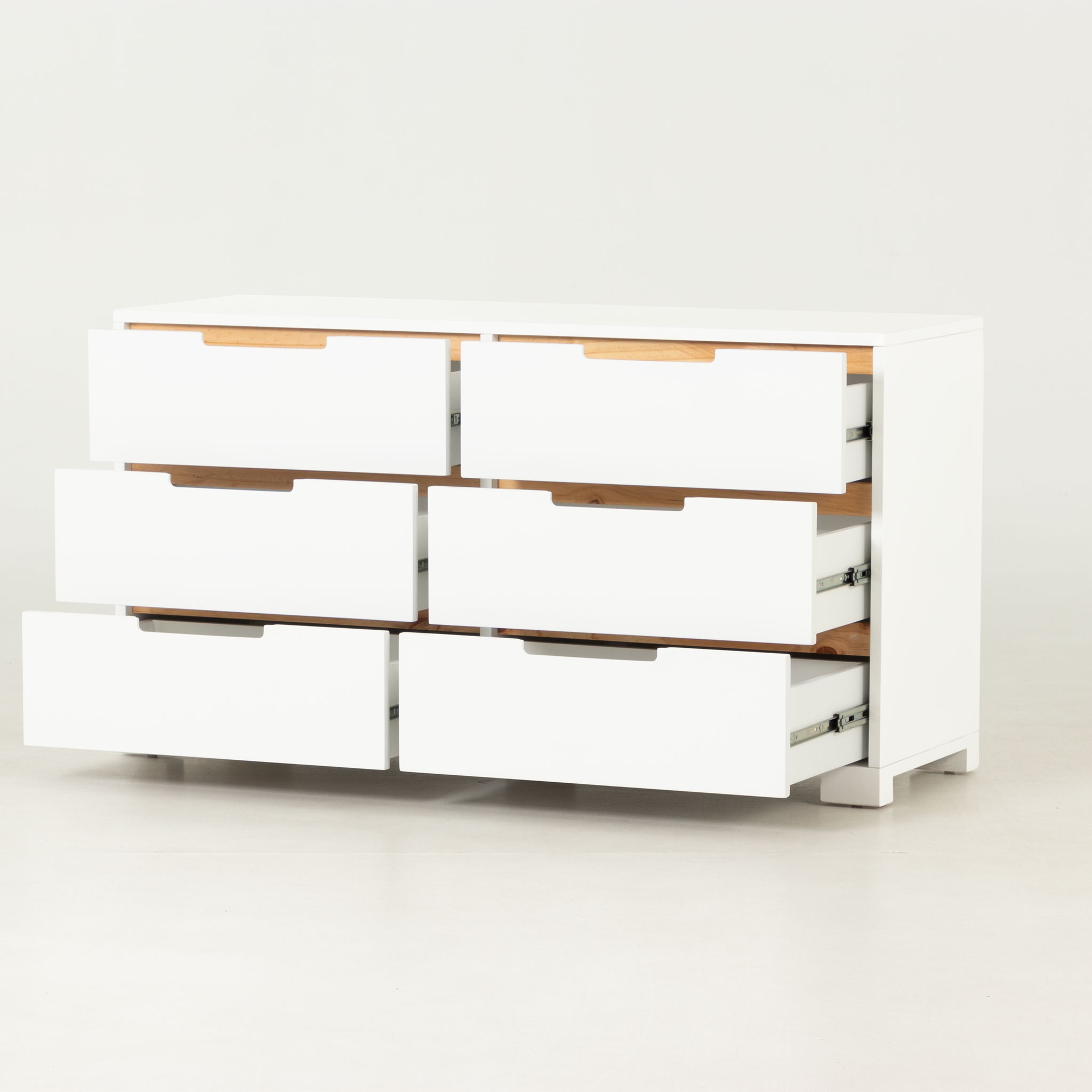 Nova 6 Drawer Lowboy, White