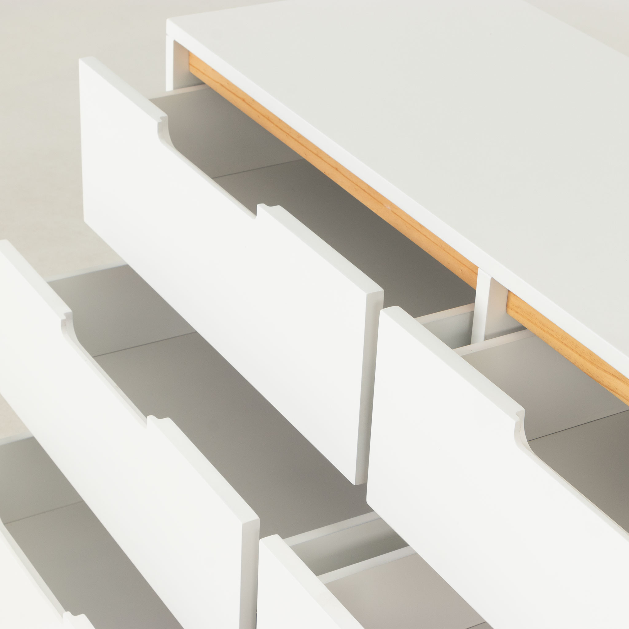 Nova 6 Drawer Lowboy, White