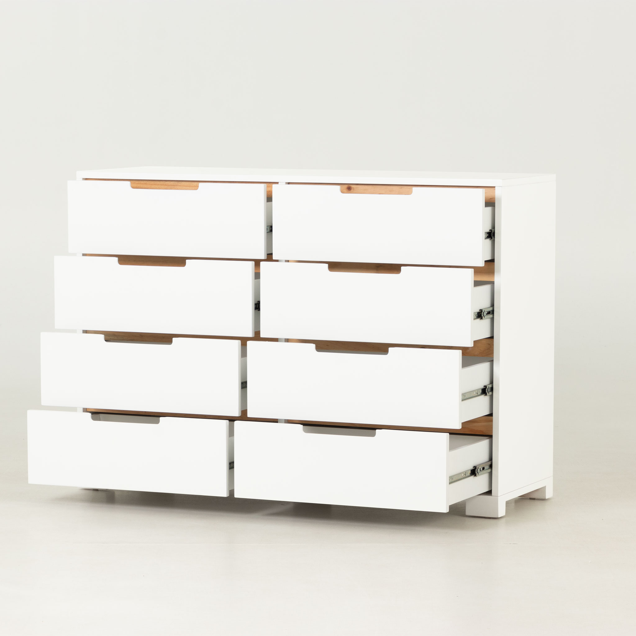 Nova 8 Drawer Lowboy, White