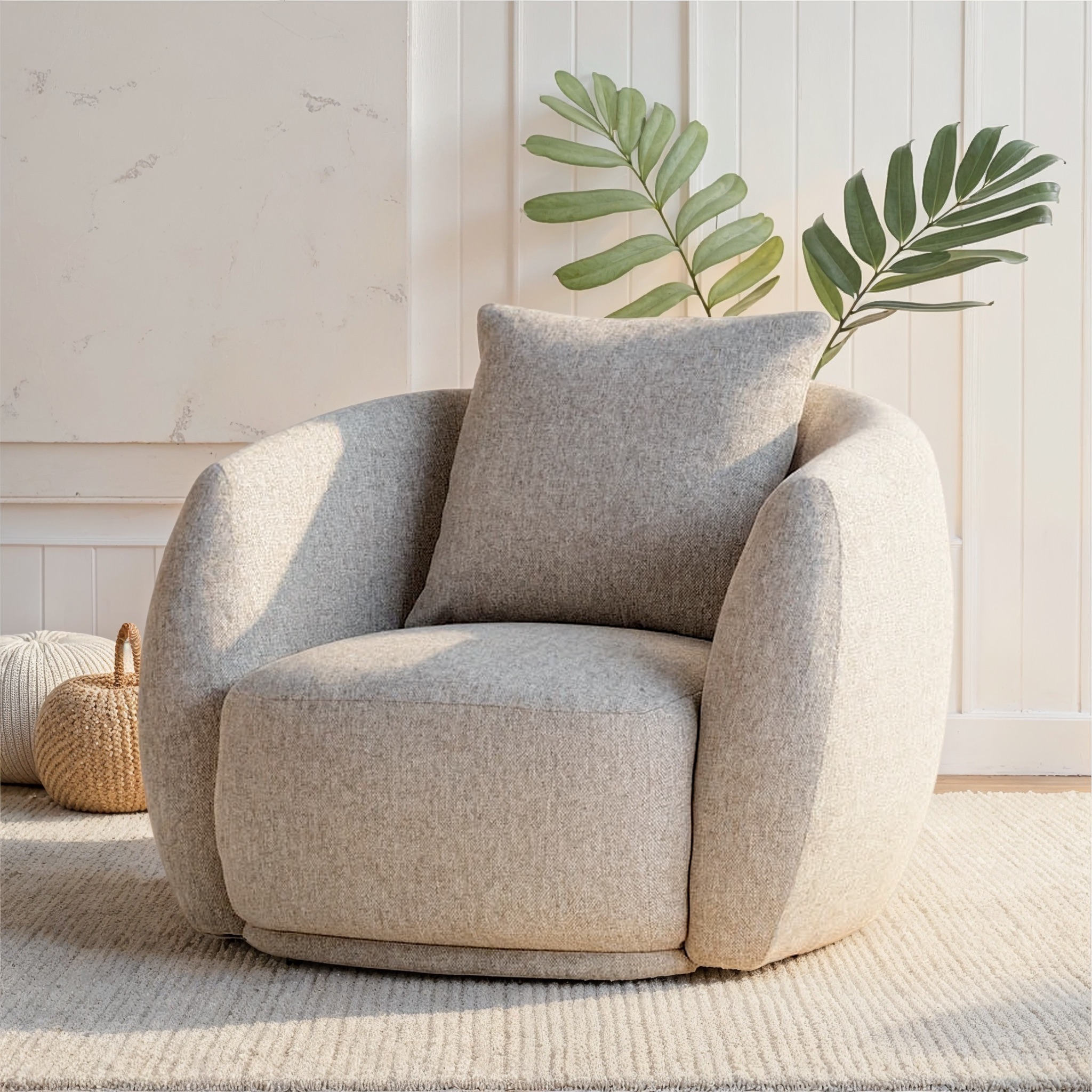 Laura Swivel Chair, Light Grey