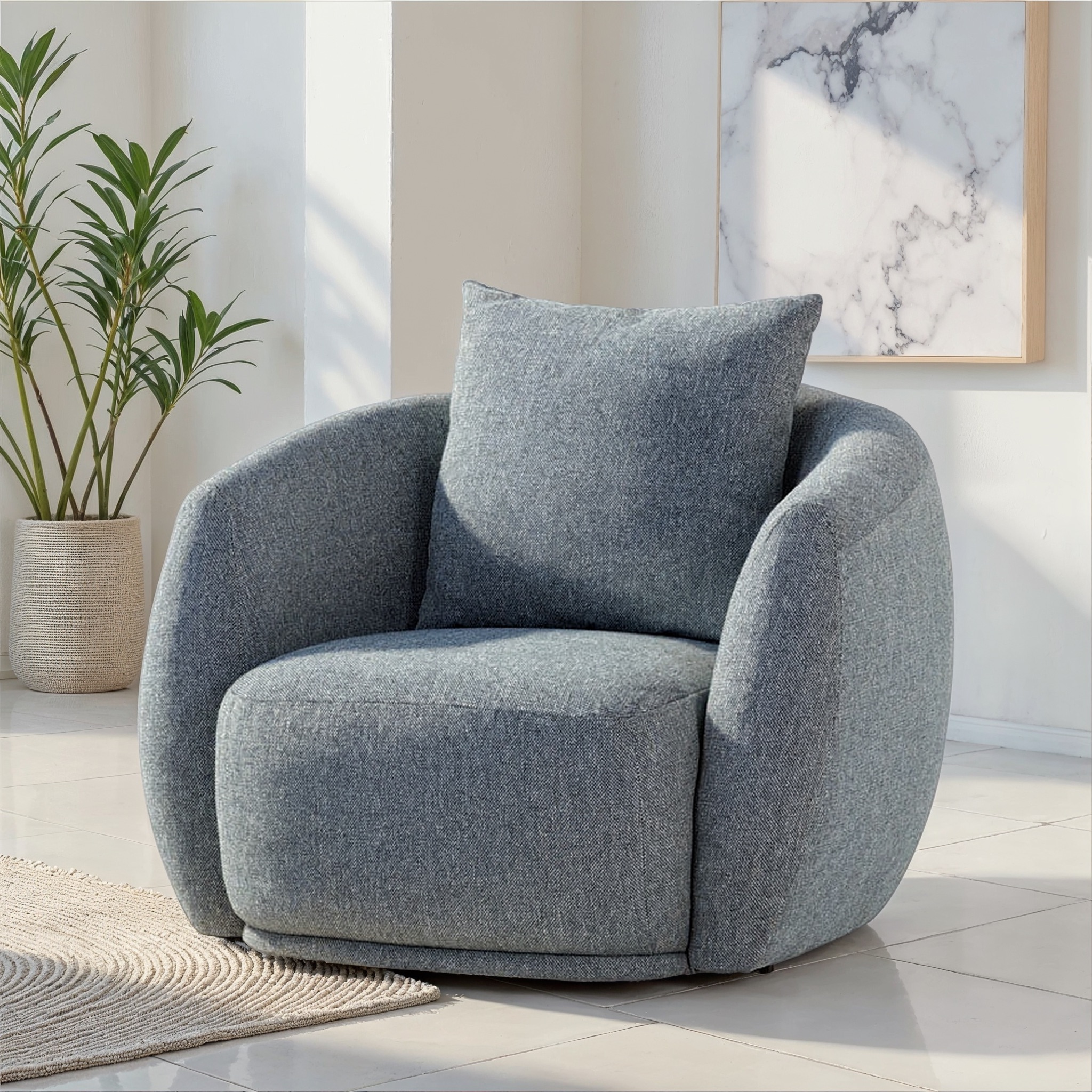 Laura Swivel Chair, Blue