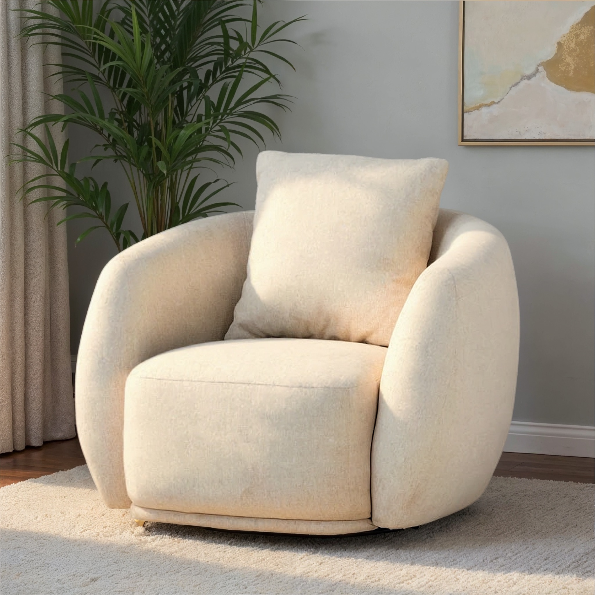 Laura Swivel Chair, Oatmeal
