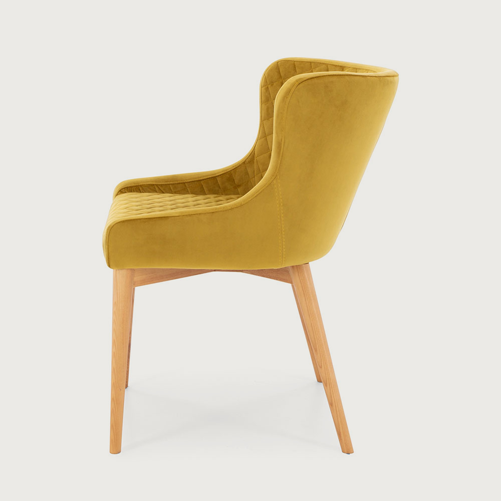 Cady Velvet Dining Chair, Golden