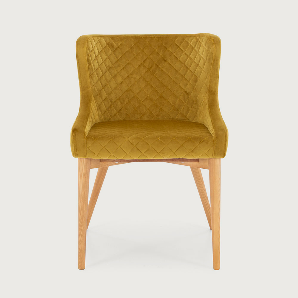 Cady Velvet Dining Chair, Golden