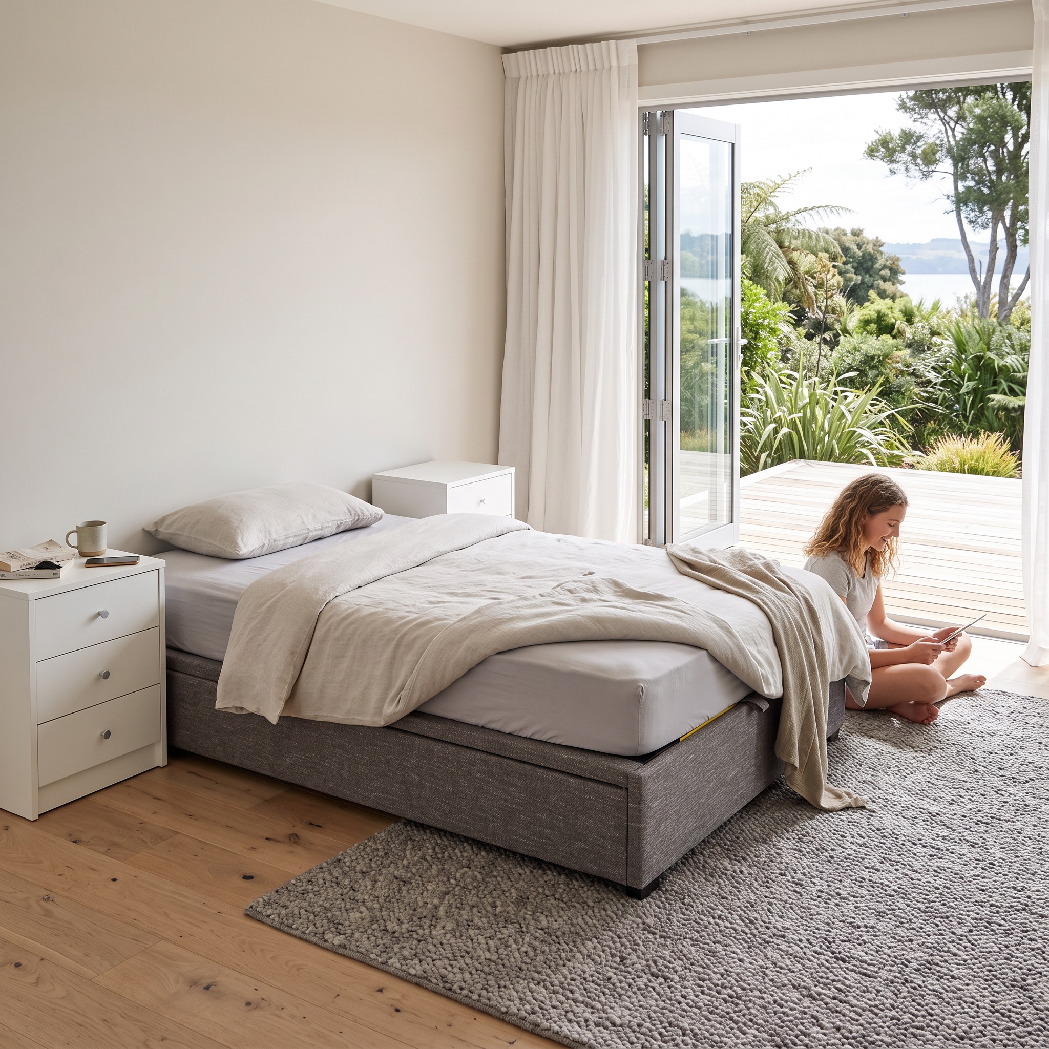Lift Up Mattress Base - Single, Dark Grey