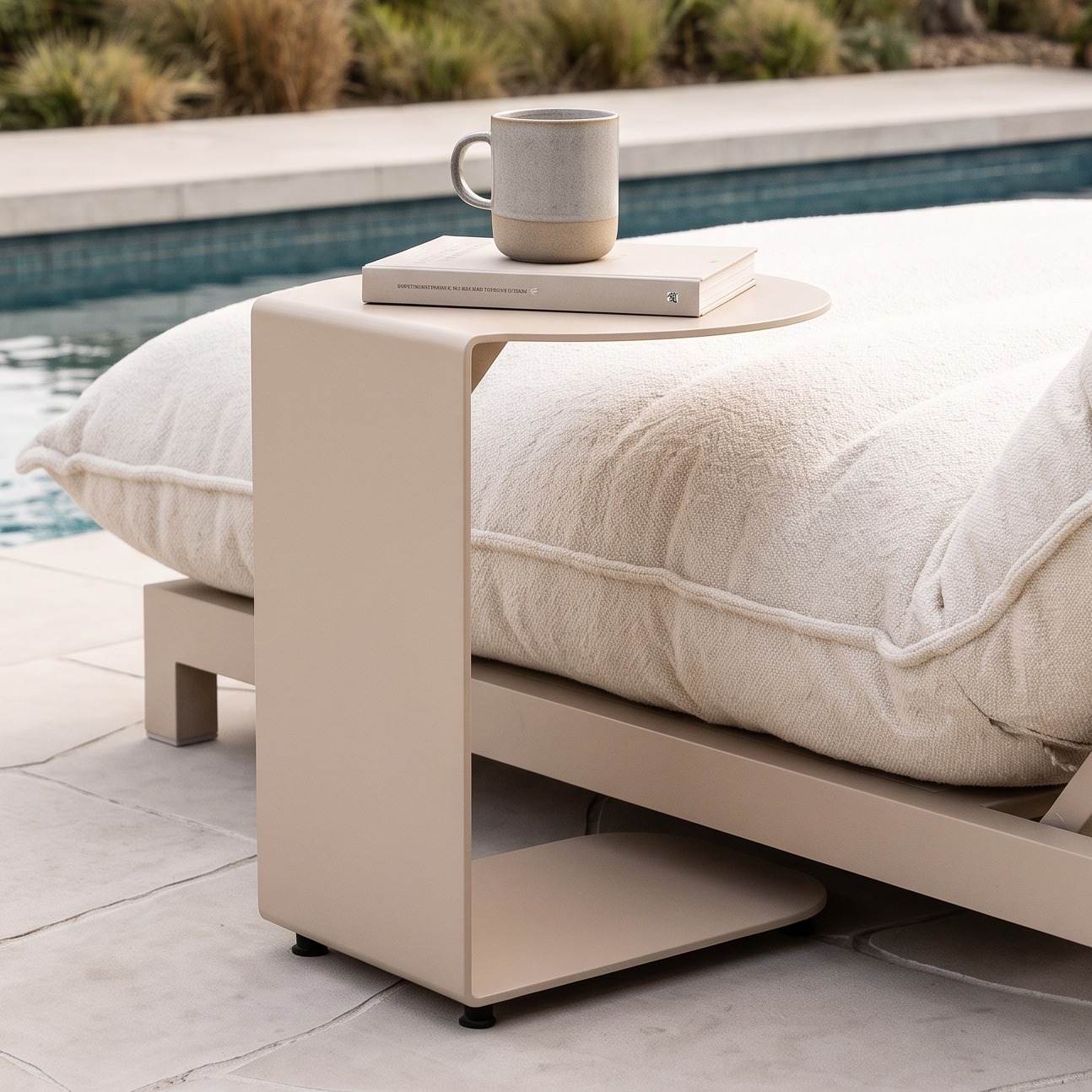 Rhodes Outdoor Side Table, Taupe