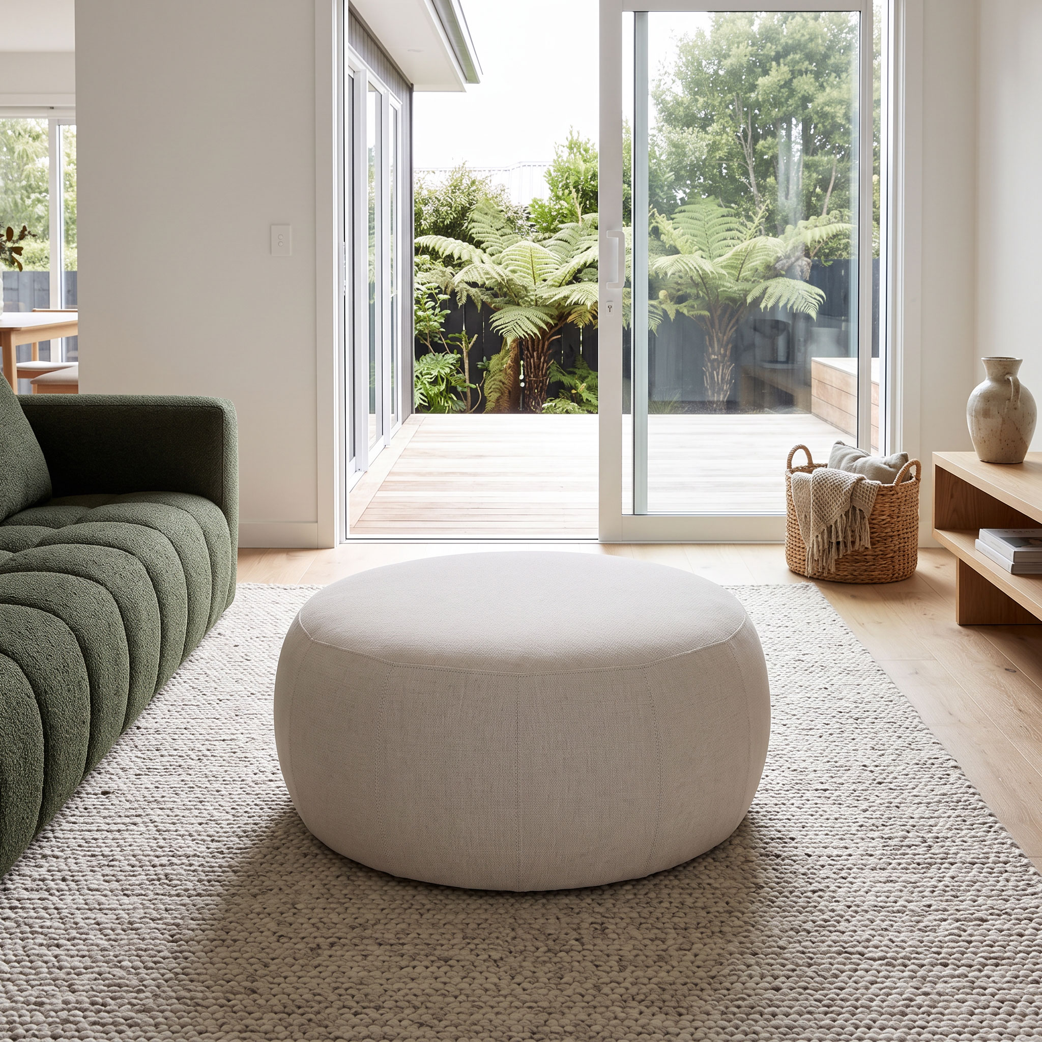 Kurt Ottoman - Large, Light Grey