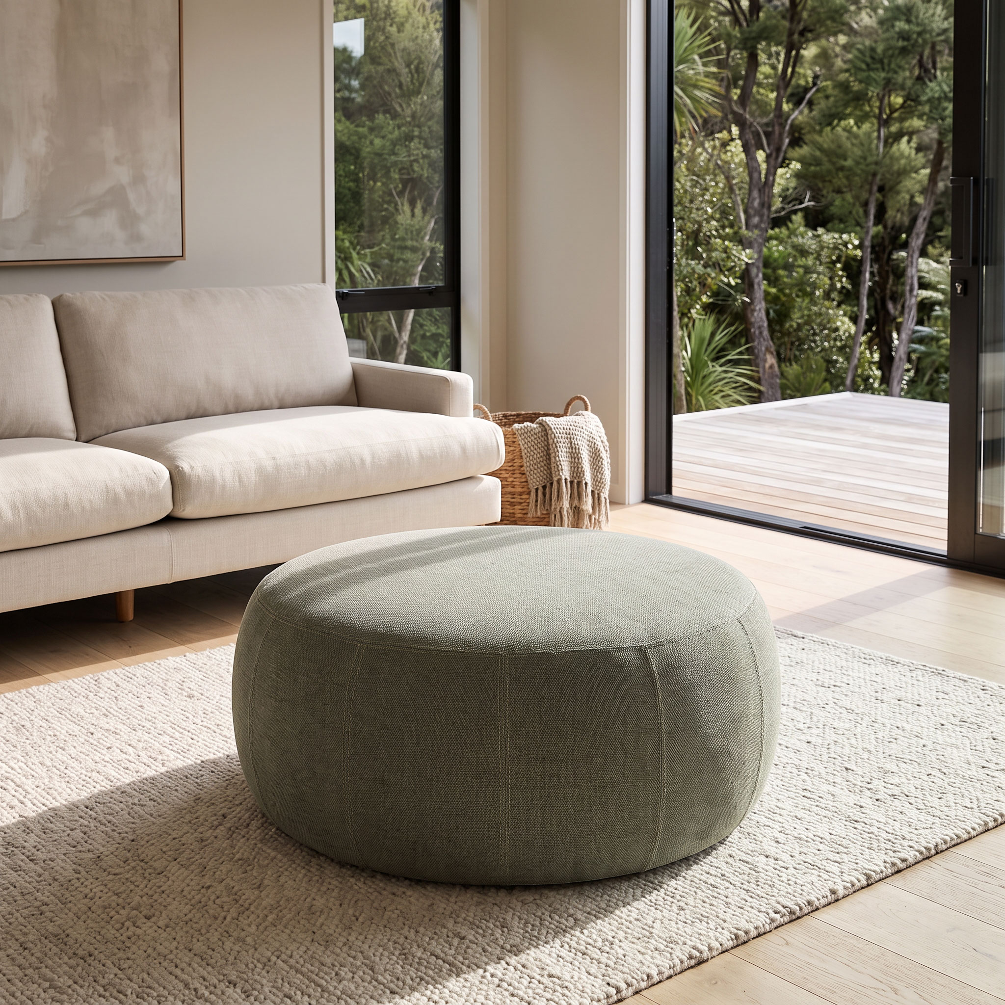 Kurt Ottoman - Large, Green