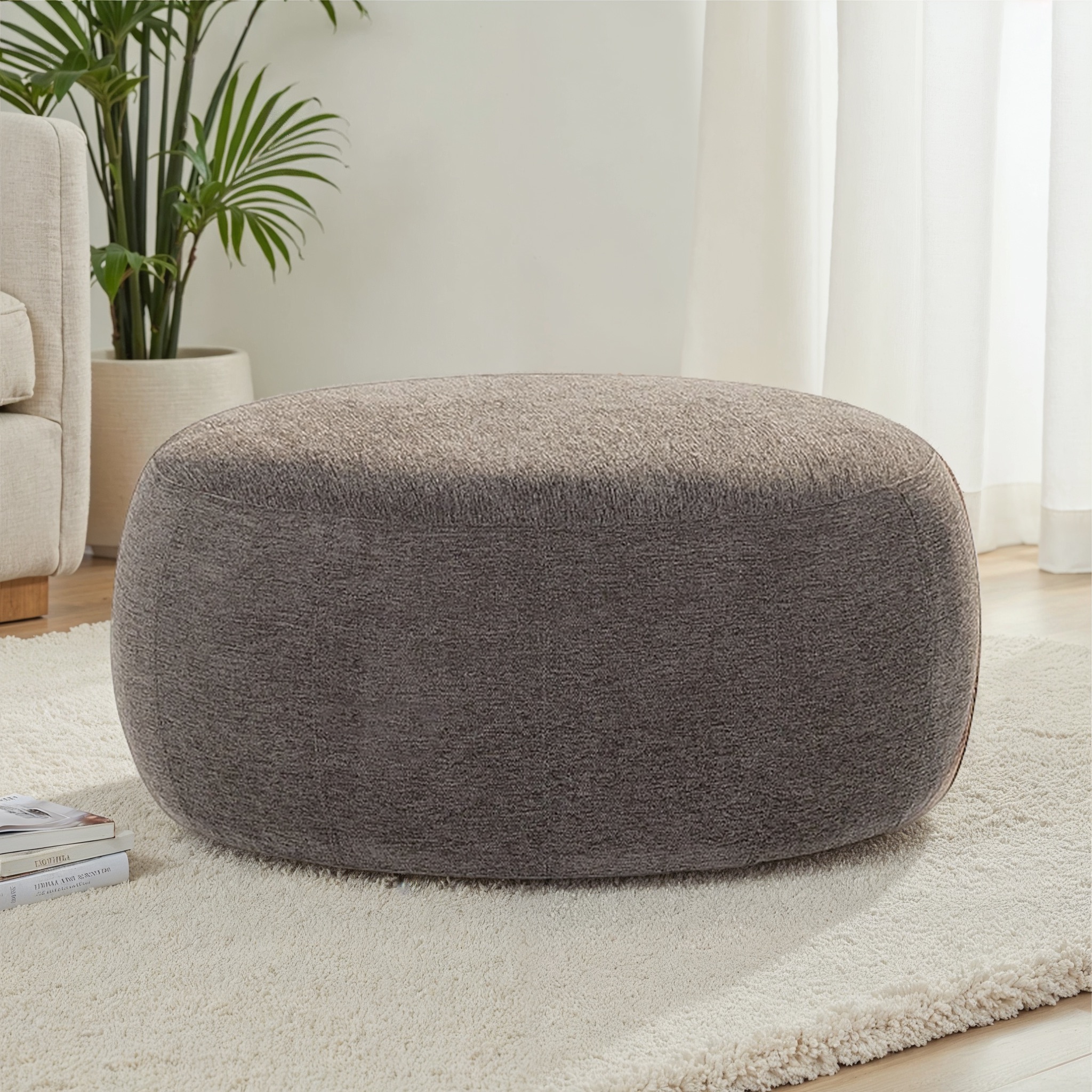 Kurt Ottoman - Large, Charcoal