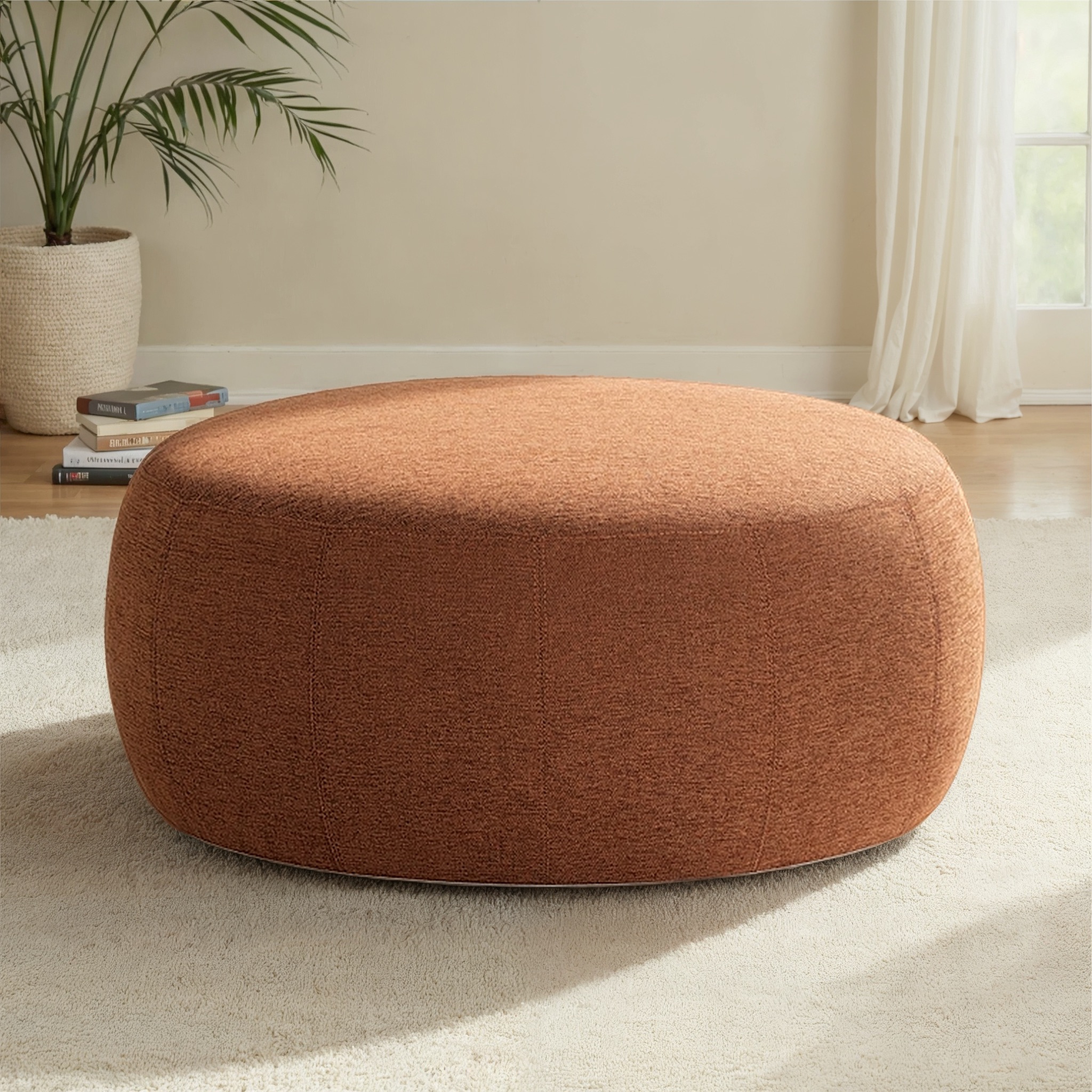 Kurt Ottoman - Large, Rust