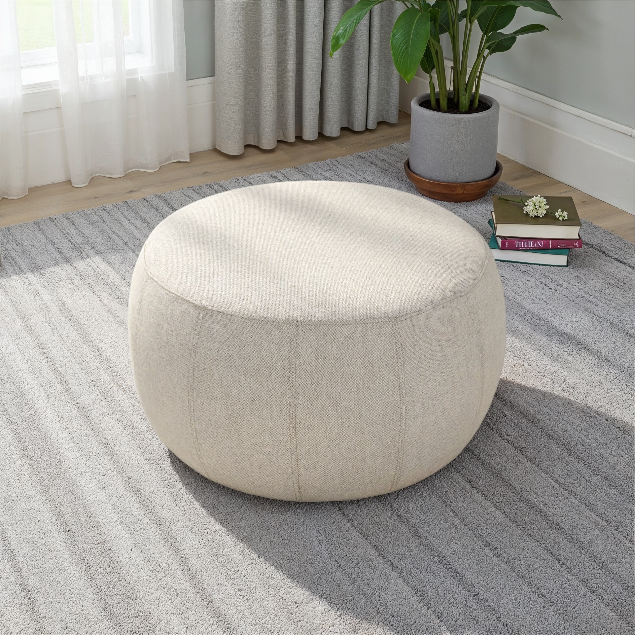 Kurt Ottoman - Small, Light Grey
