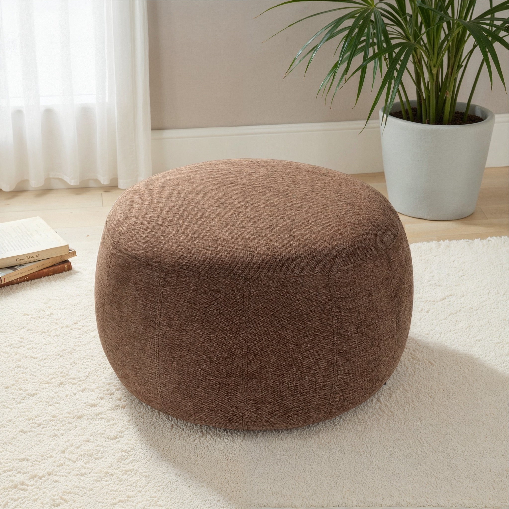 Kurt Ottoman - Small, Brown