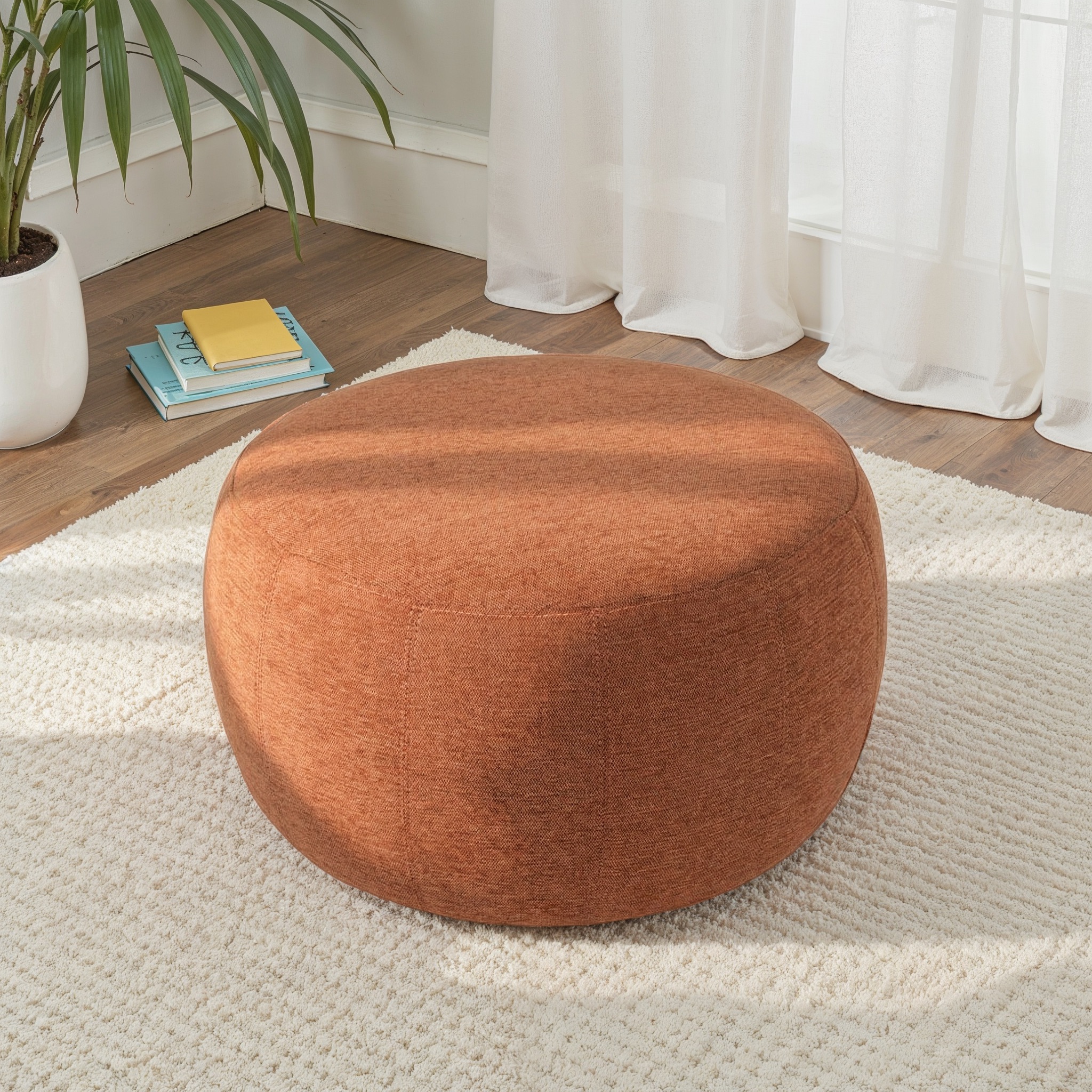 Kurt Ottoman - Small, Rust