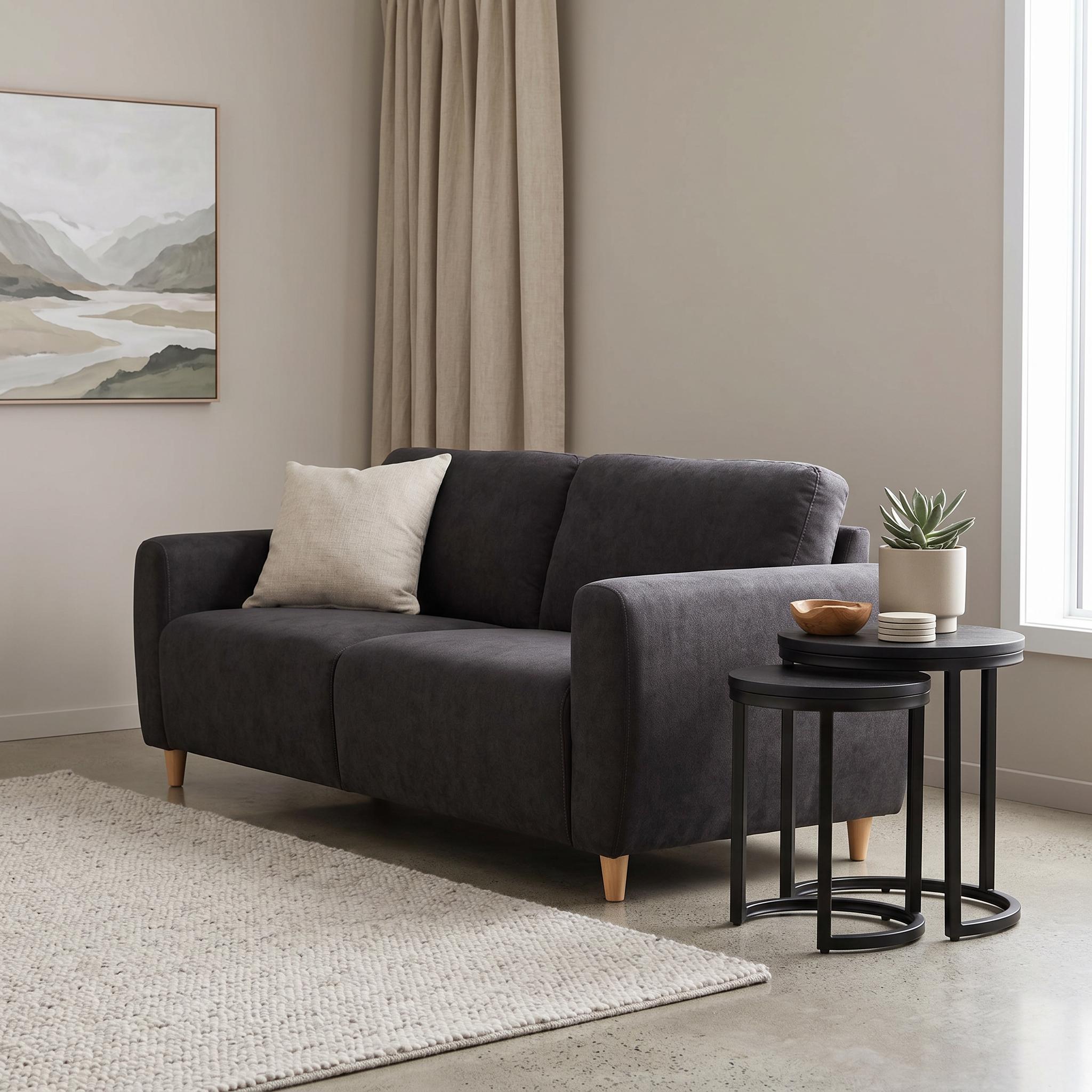 Paloma 2 Seater Sofa, Charcoal