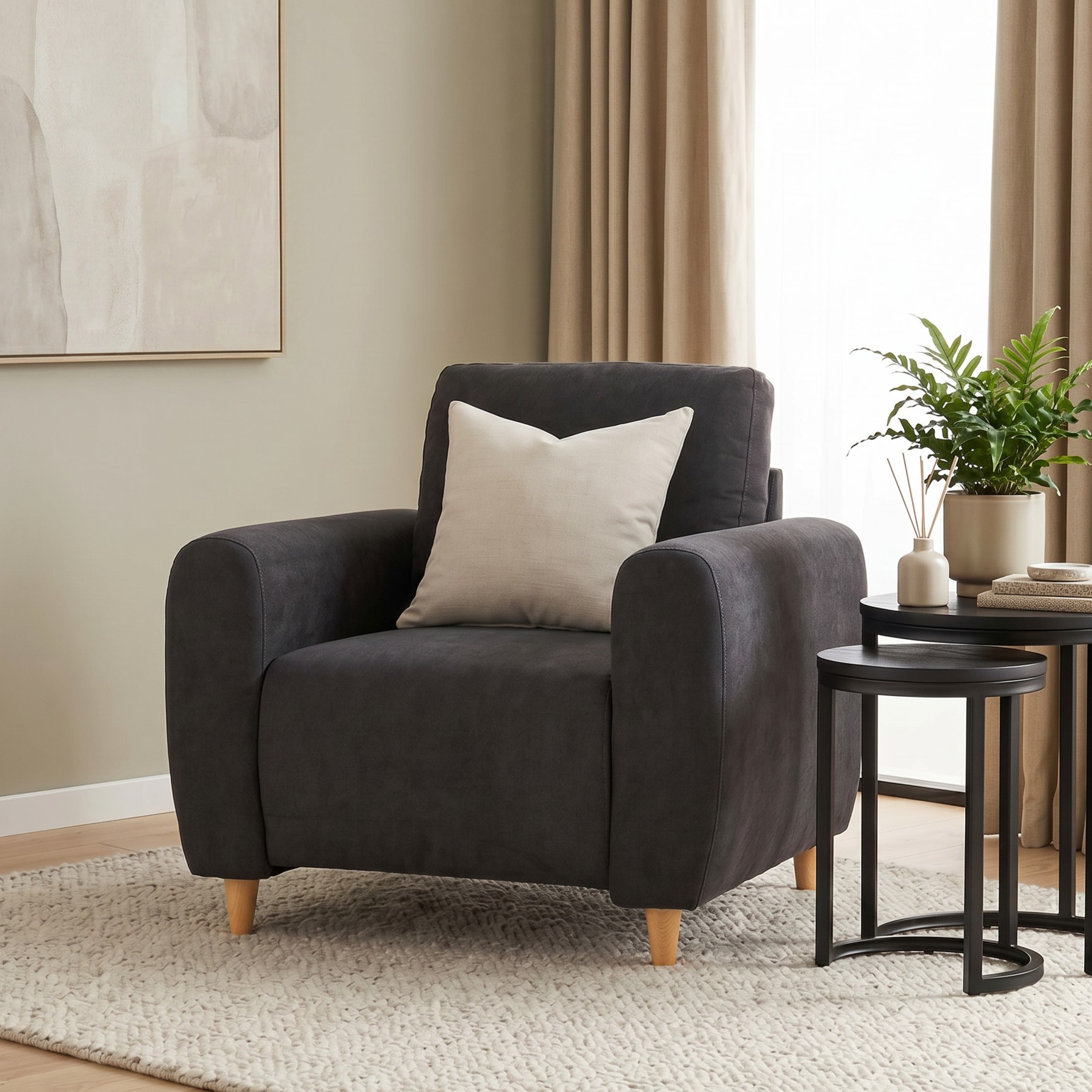Paloma Armchair, Charcoal