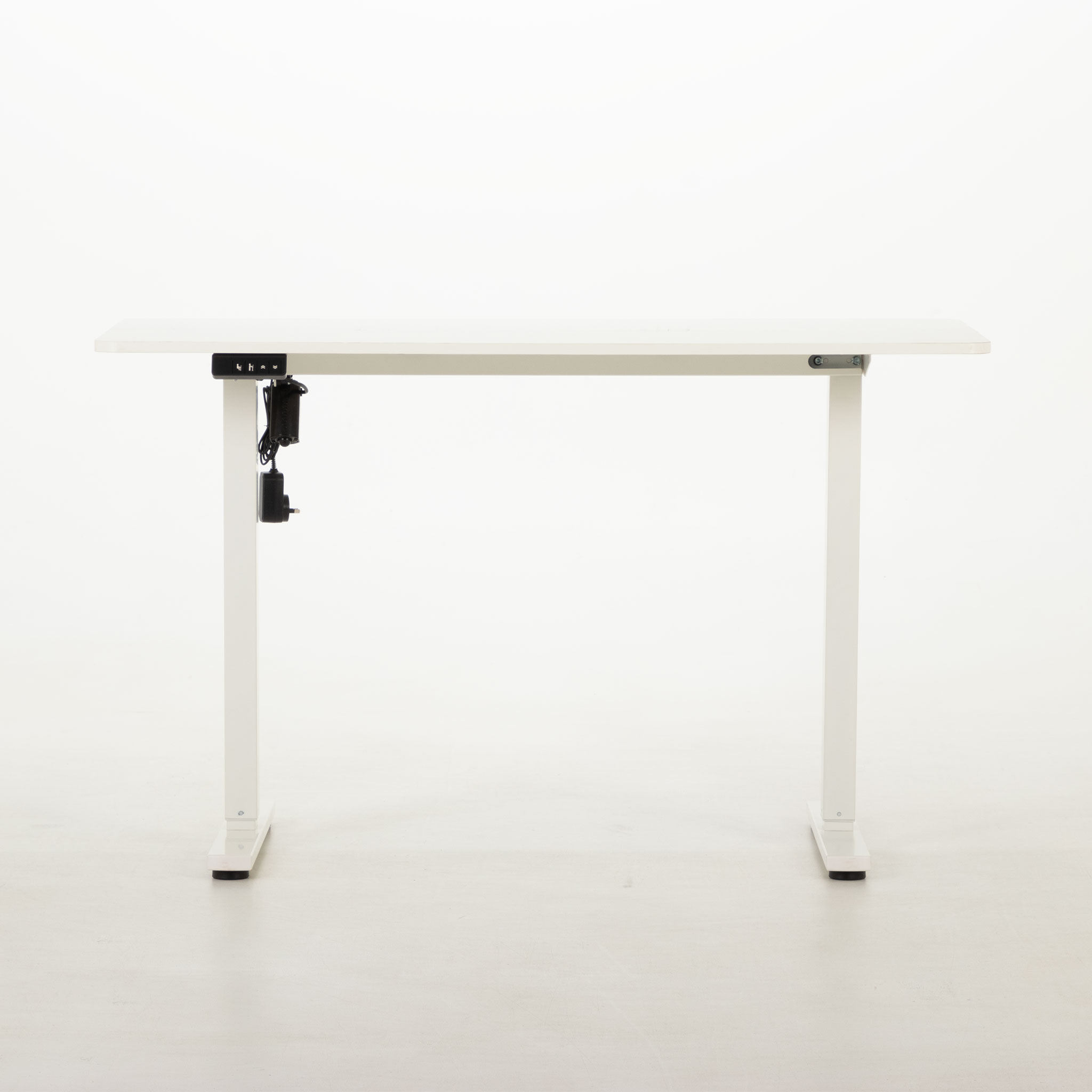 Linear Single Motor Electric Height Adjustable Desk, White