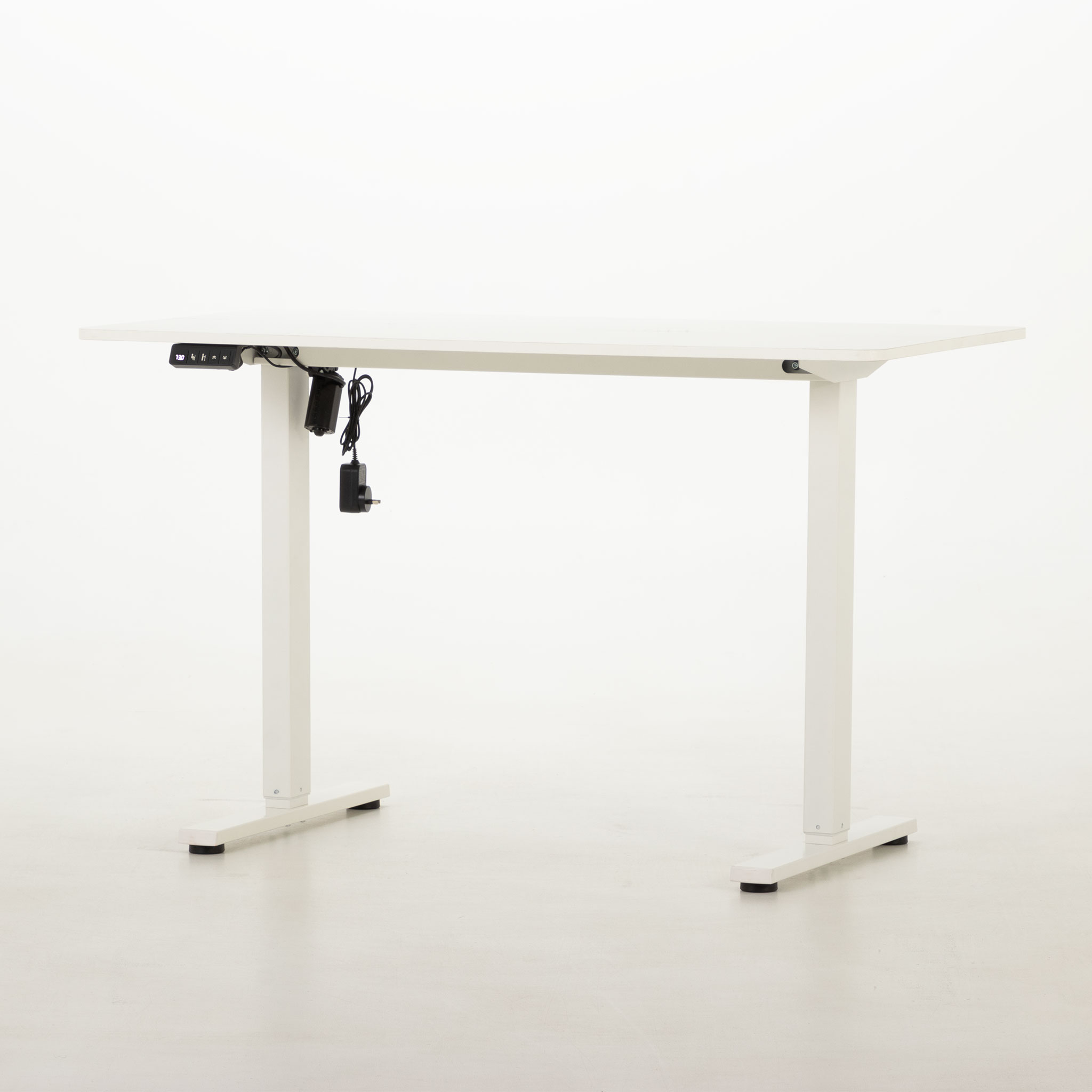 Linear Single Motor Electric Height Adjustable Desk, White