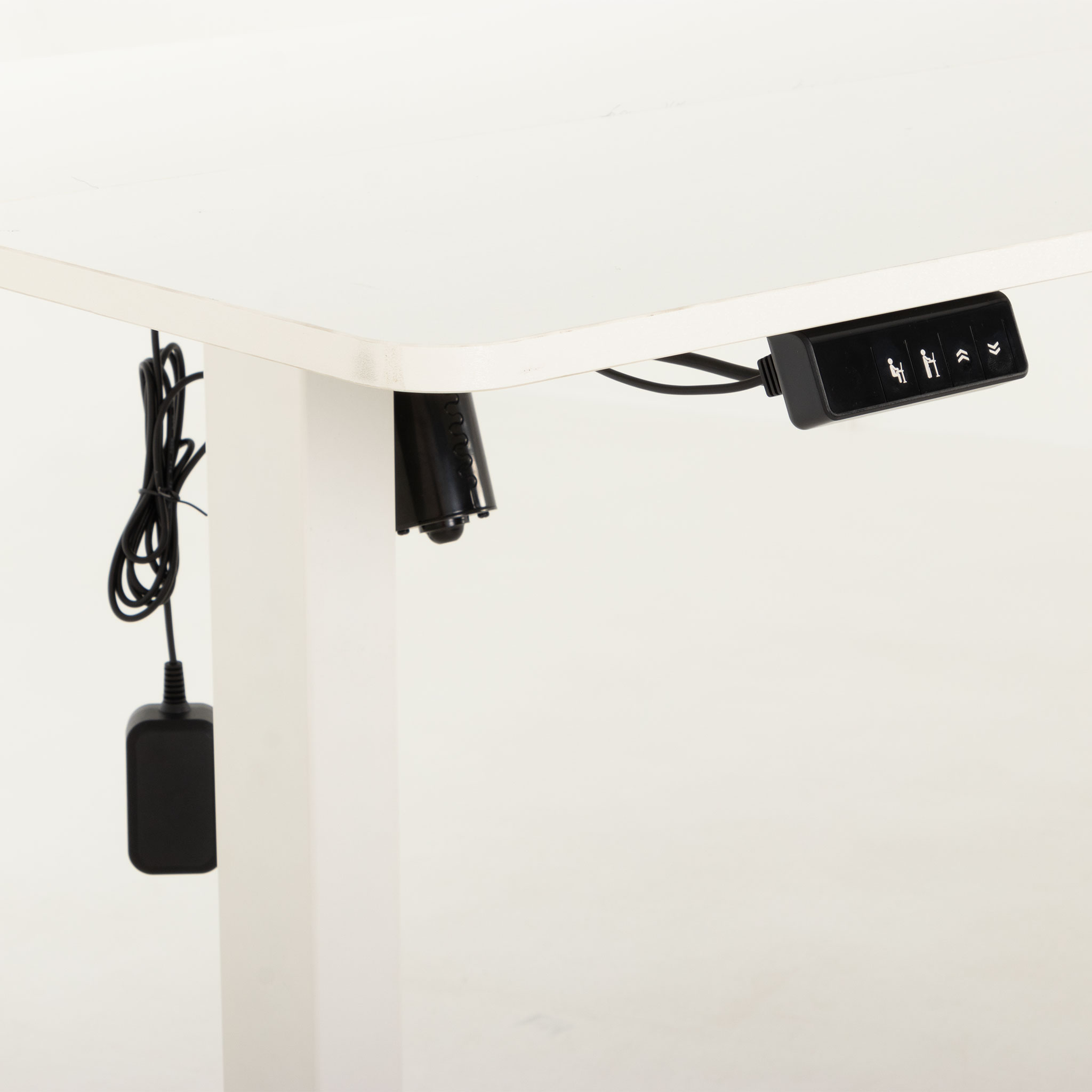 Linear Single Motor Electric Height Adjustable Desk, White