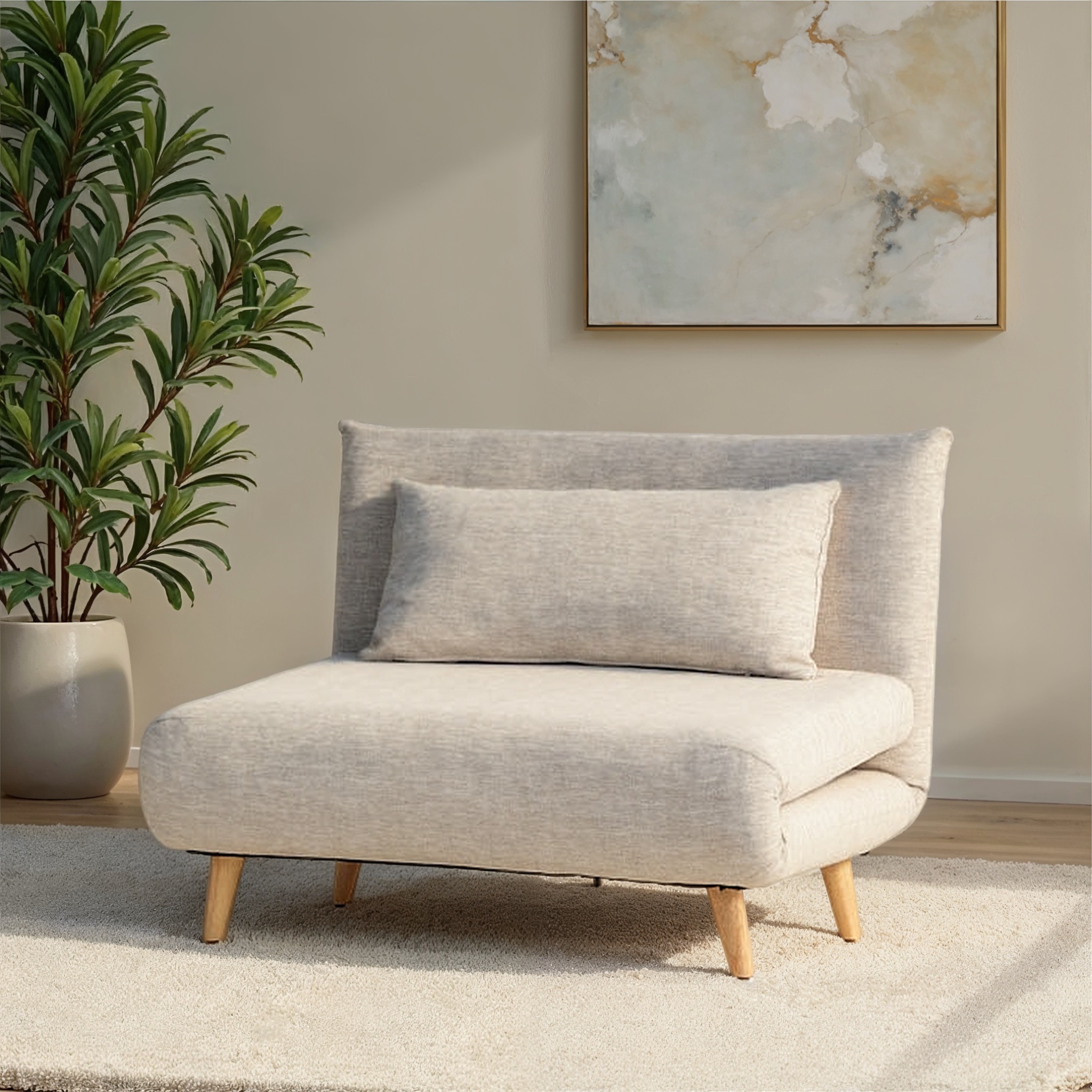 Max 1 Seater Sofa Bed, Sand