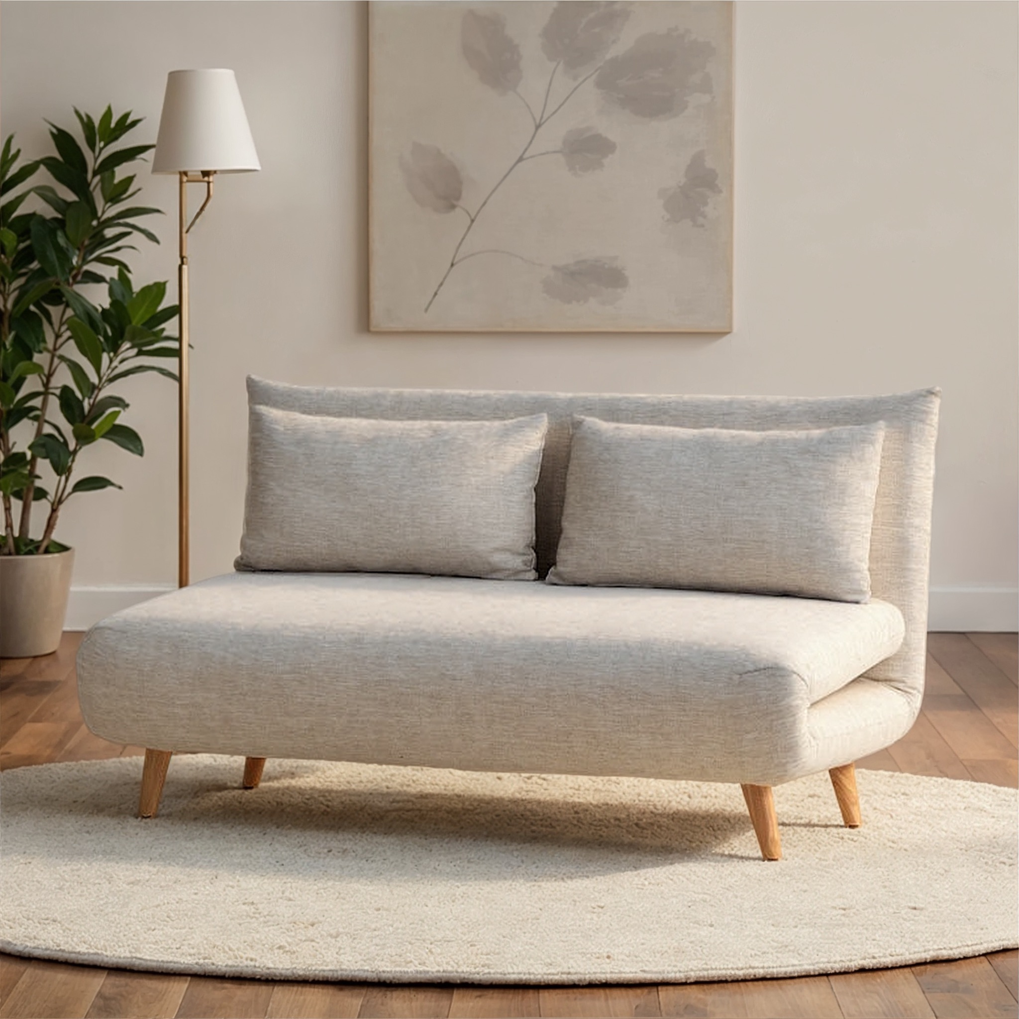 Max 2 Seater Sofa Bed, Sand