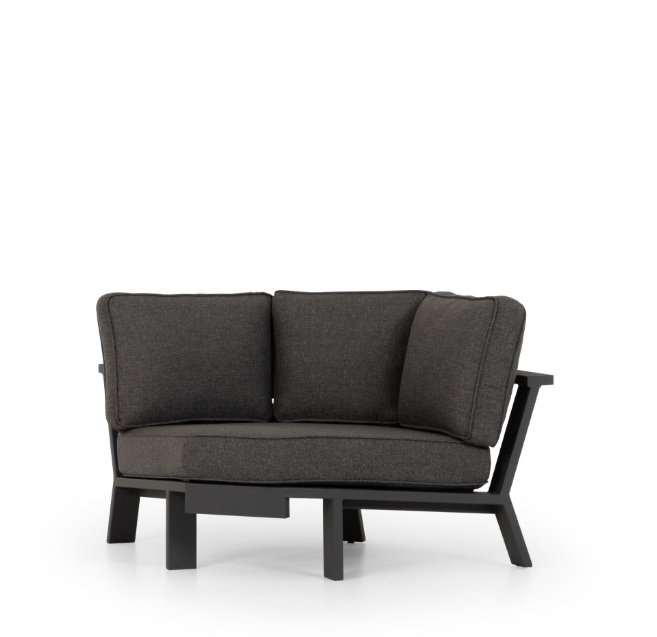 Palamea Outdoor Modular Corner Seat, Gunmetal