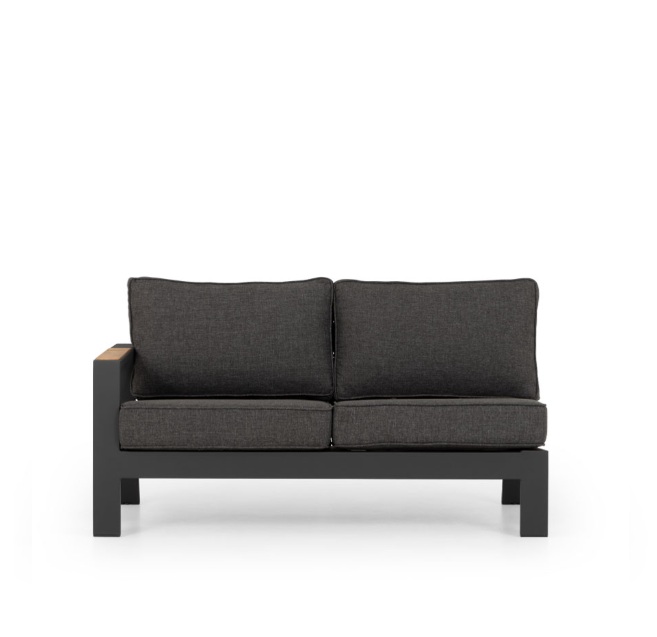 Palamea Outdoor Modular 2 Seater 1 Arm LHF, Gunmetal