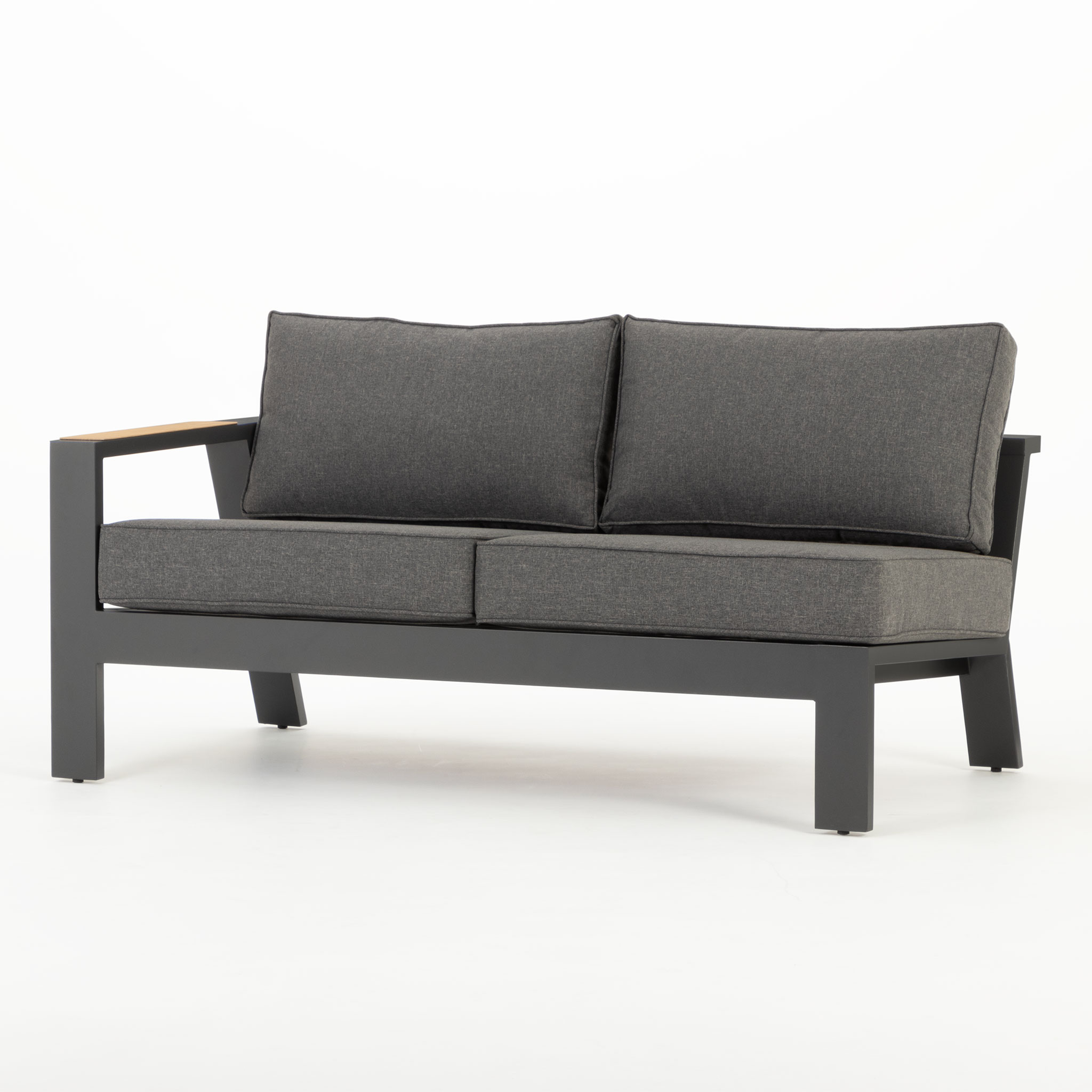 Palamea Outdoor Modular 2 Seater 1 Arm LHF, Gunmetal