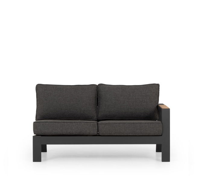 Palamea Outdoor Modular 2 Seater 1 Arm RHF, Gunmetal