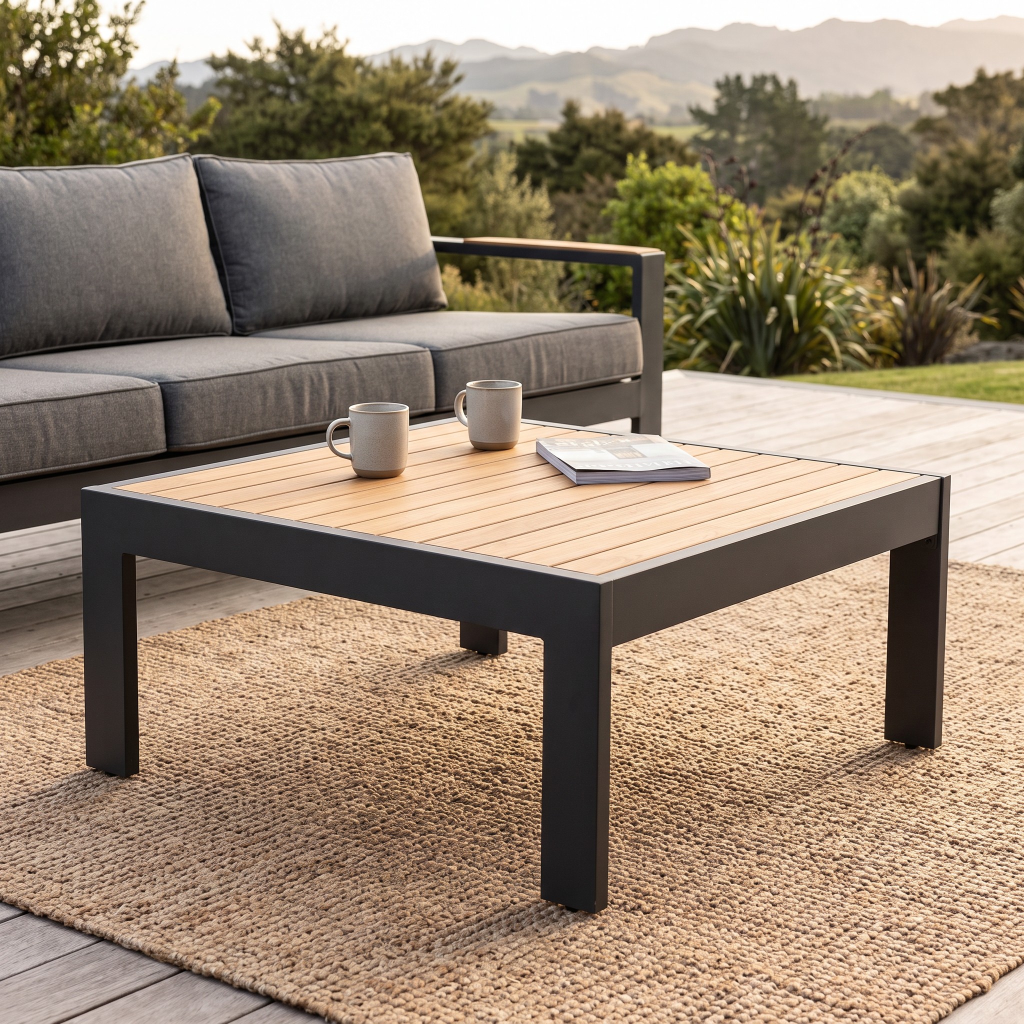 Palamea Outdoor Square Coffee Table - W100, Gunmetal