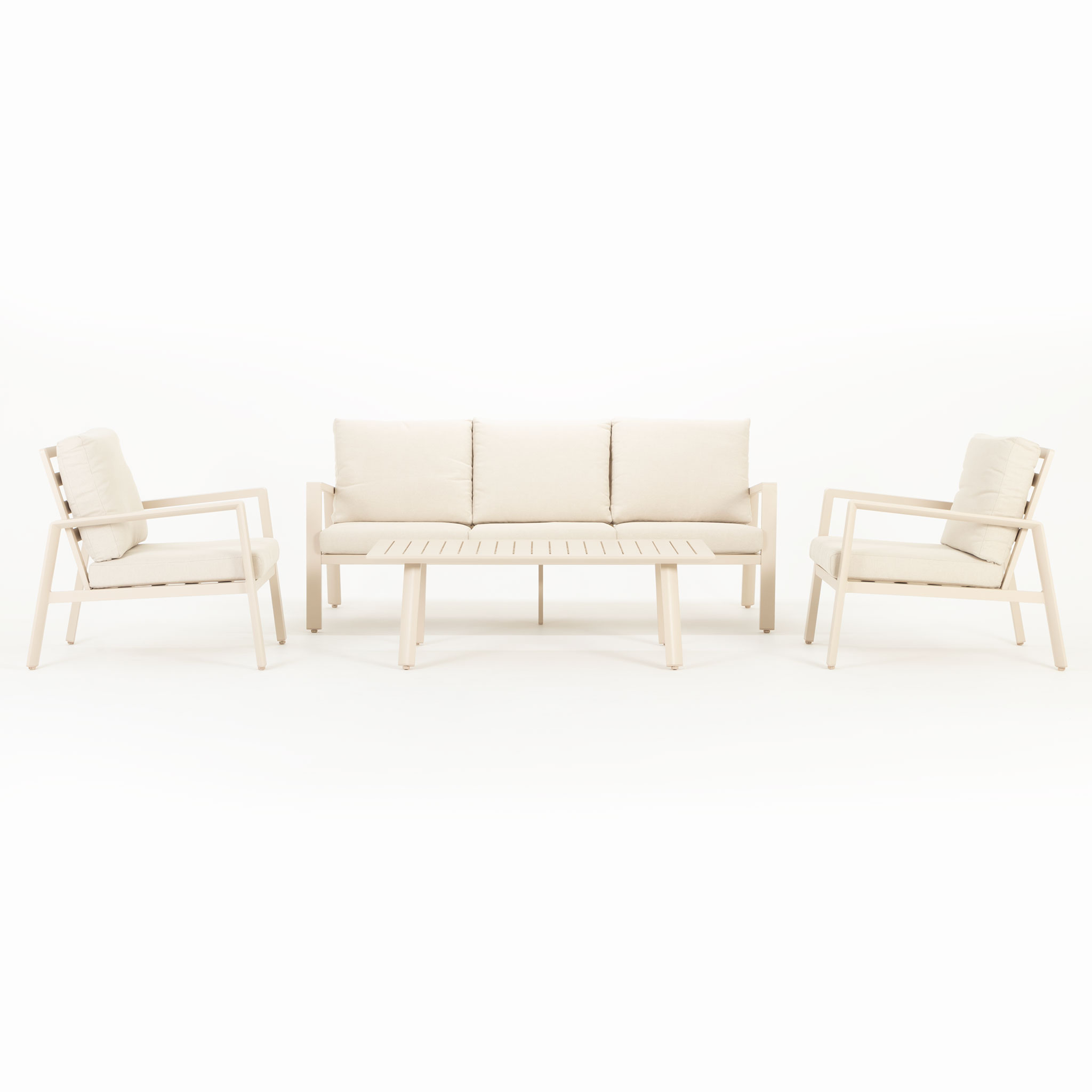 Porto 4 Piece Outdoor Lounge Set, Taupe