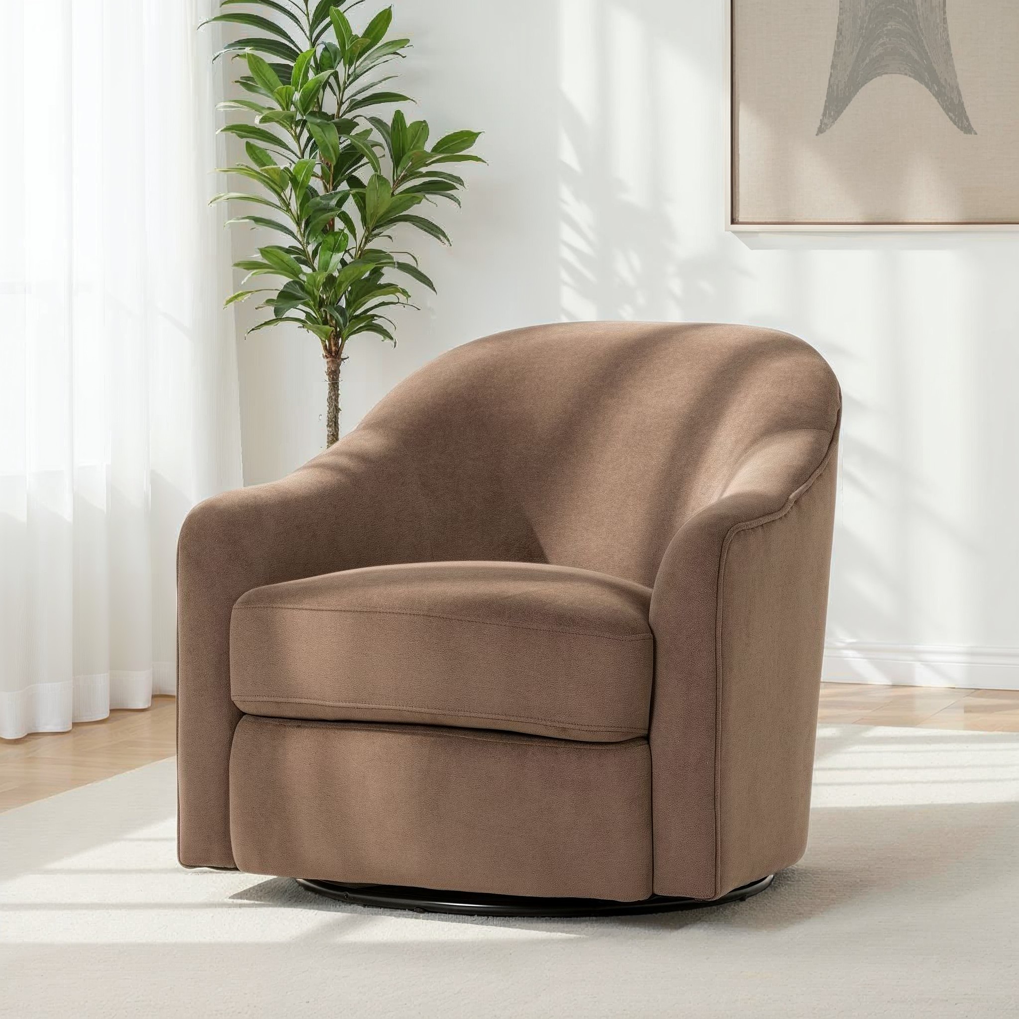 Andie Swivel Chair, Cocoa