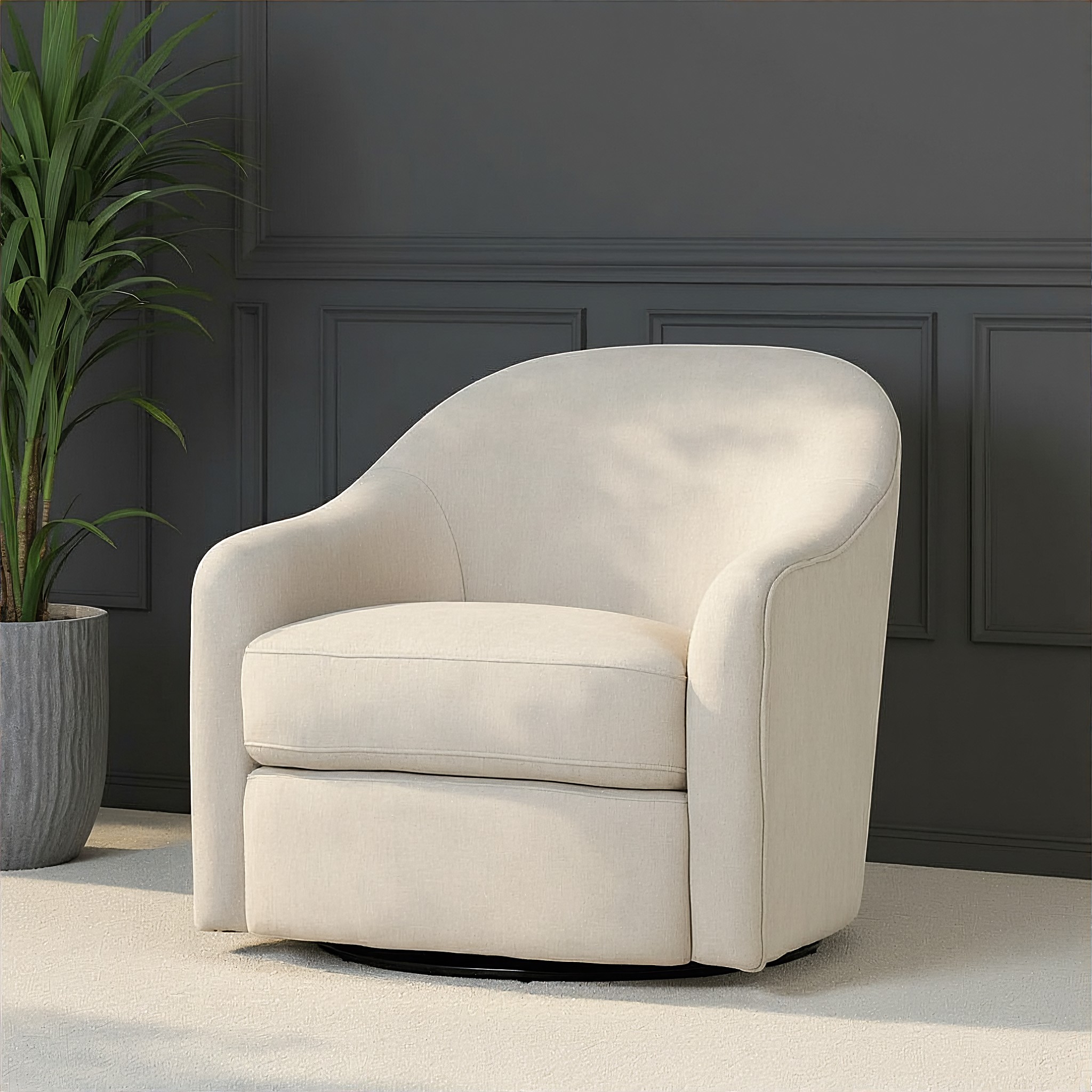Andie Swivel Chair, Taupe