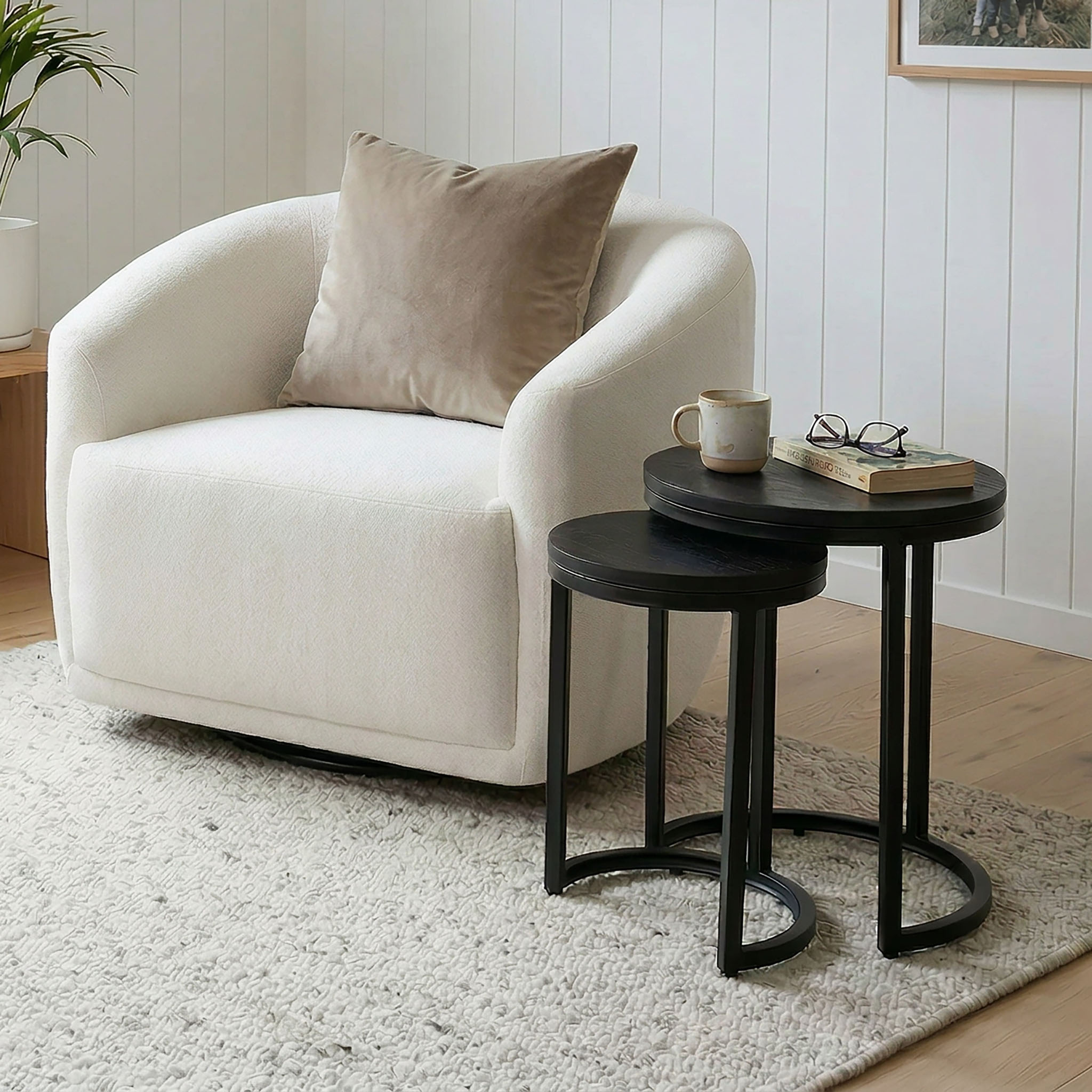 Urban Round Nest of Tables, Black