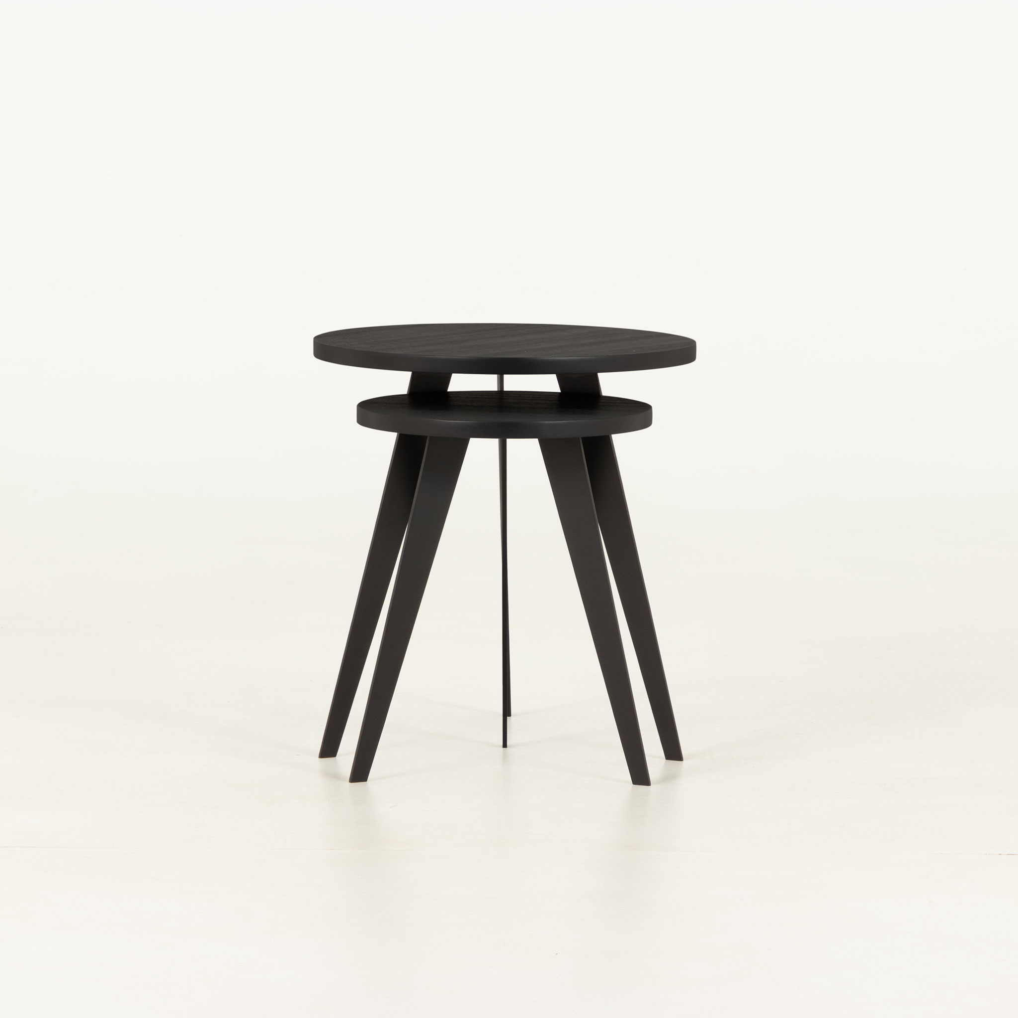 Urban Set of 2 Round Side Tables, Black