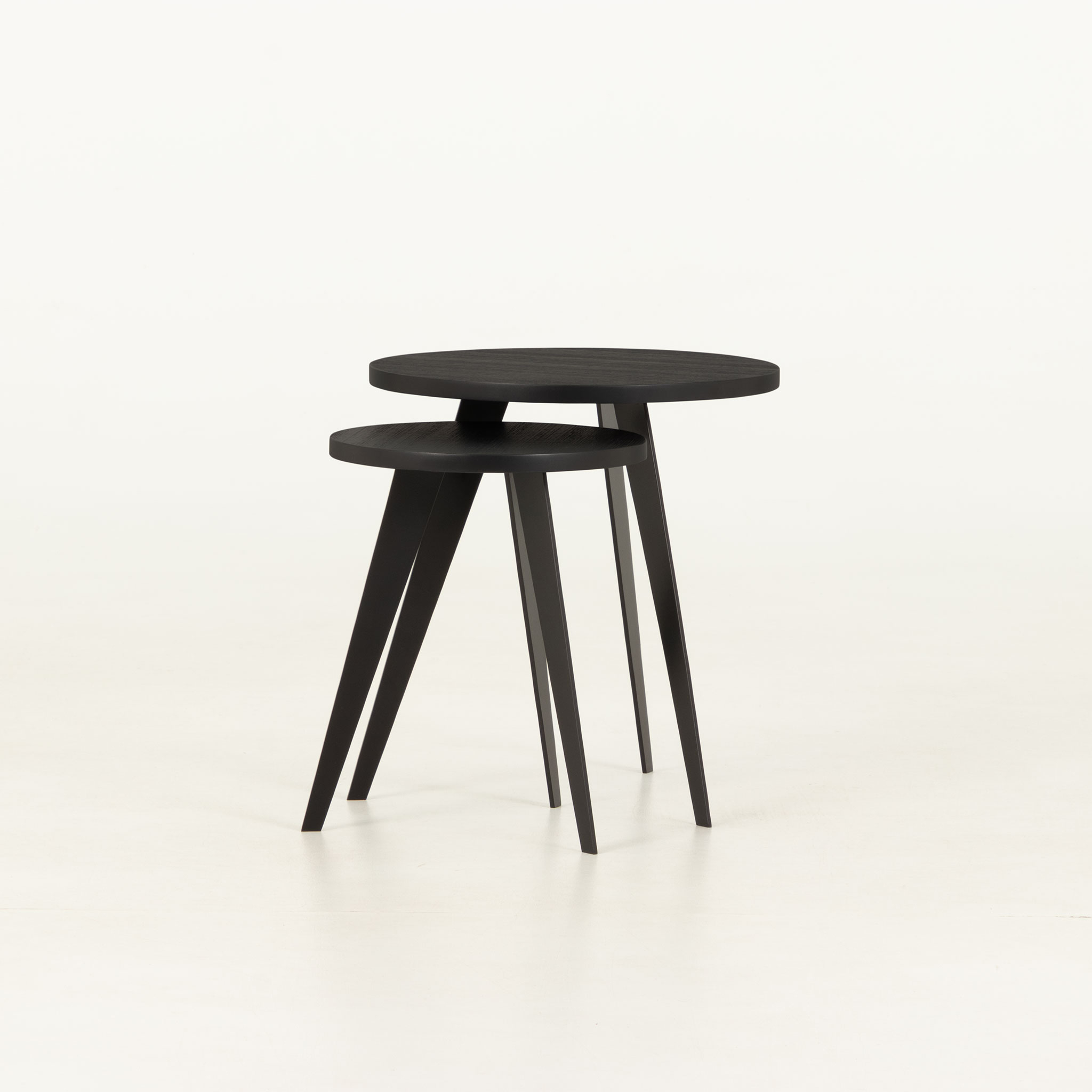 Urban Set of 2 Round Side Tables, Black