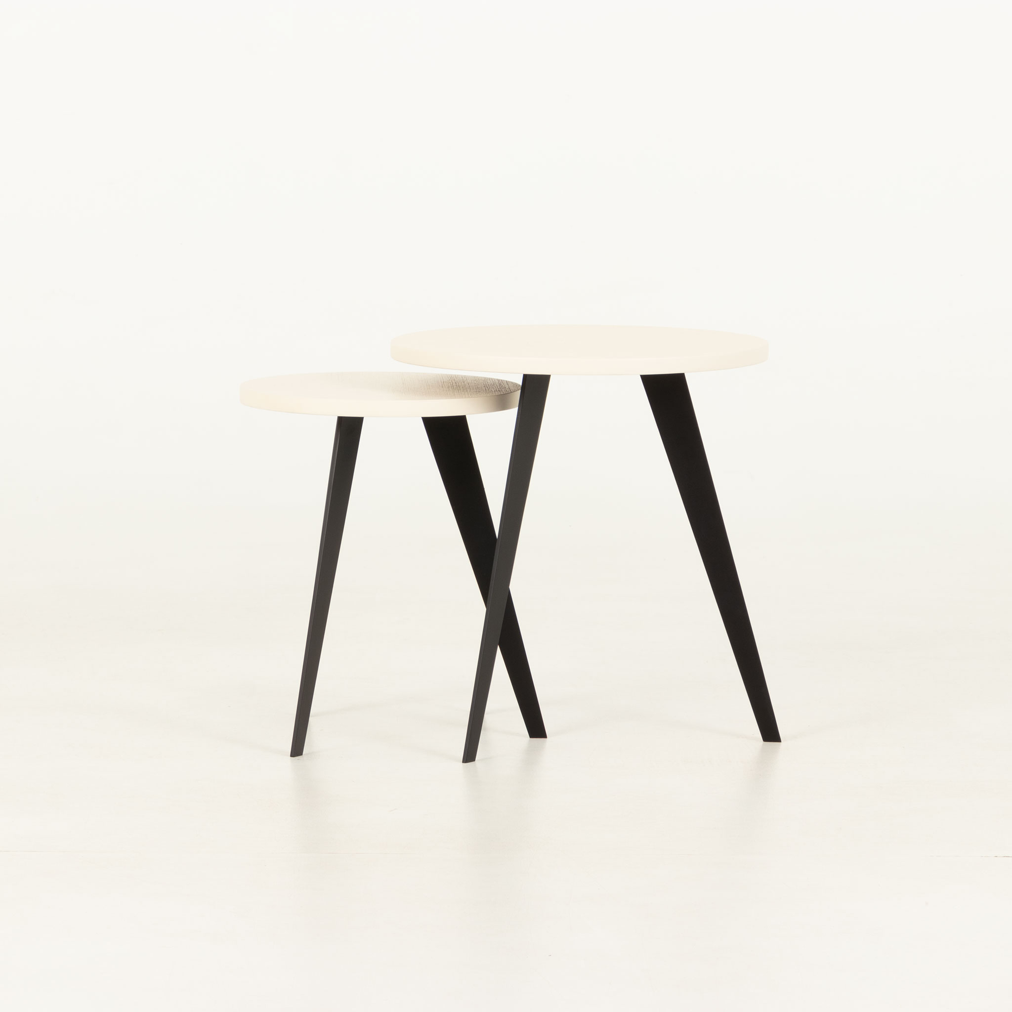 Urban Set of 2 Round Side Tables, White